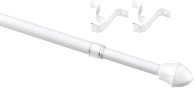 Kit 1 portavisillos acero blanco brillante a ventana CAFEROD EMMEBI diámetro 12 mm extensible 125-215 cm