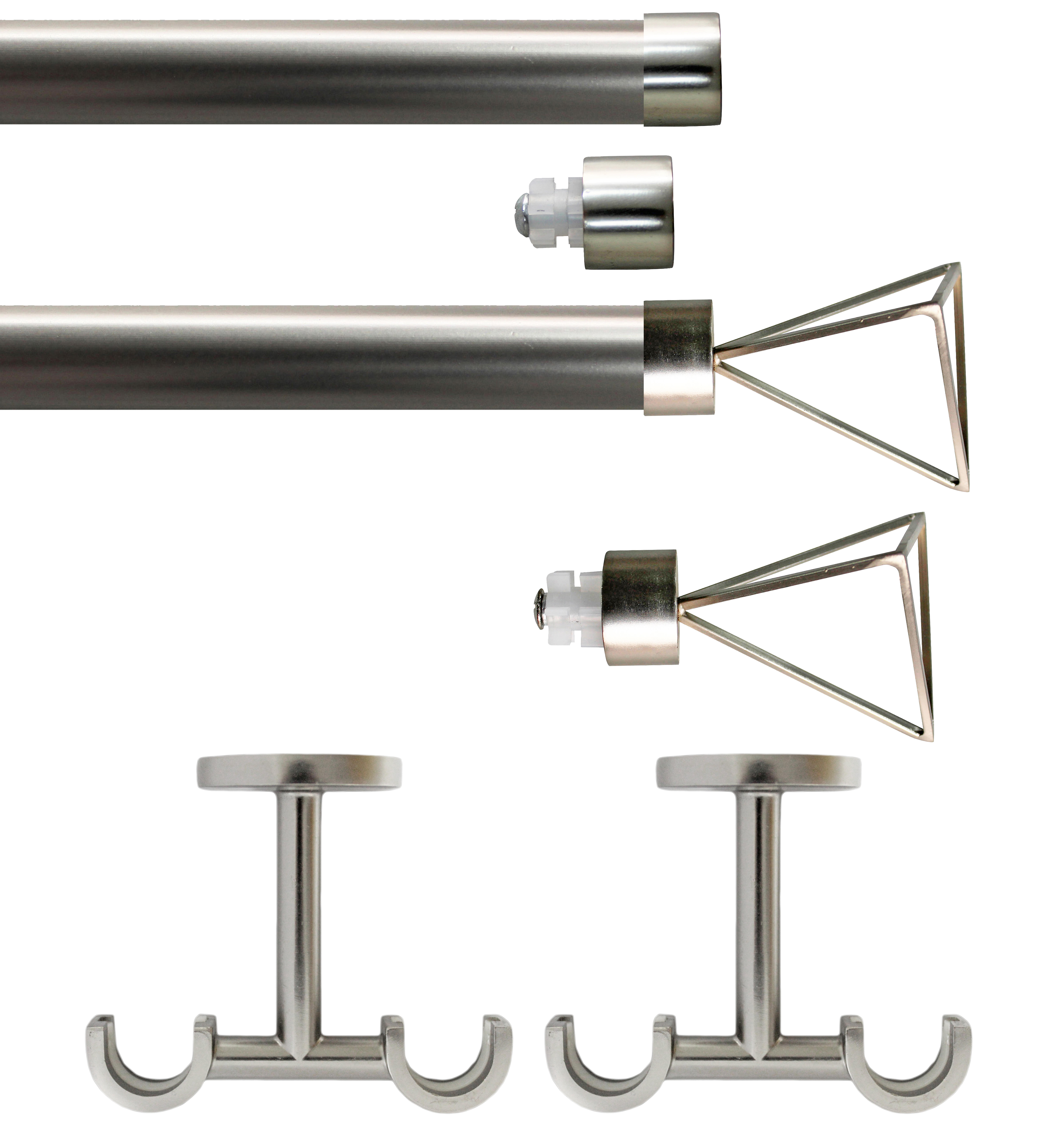 Set 2 barras de metal diámetro 20mm cromo a techo 2.5m inspire trapecio
