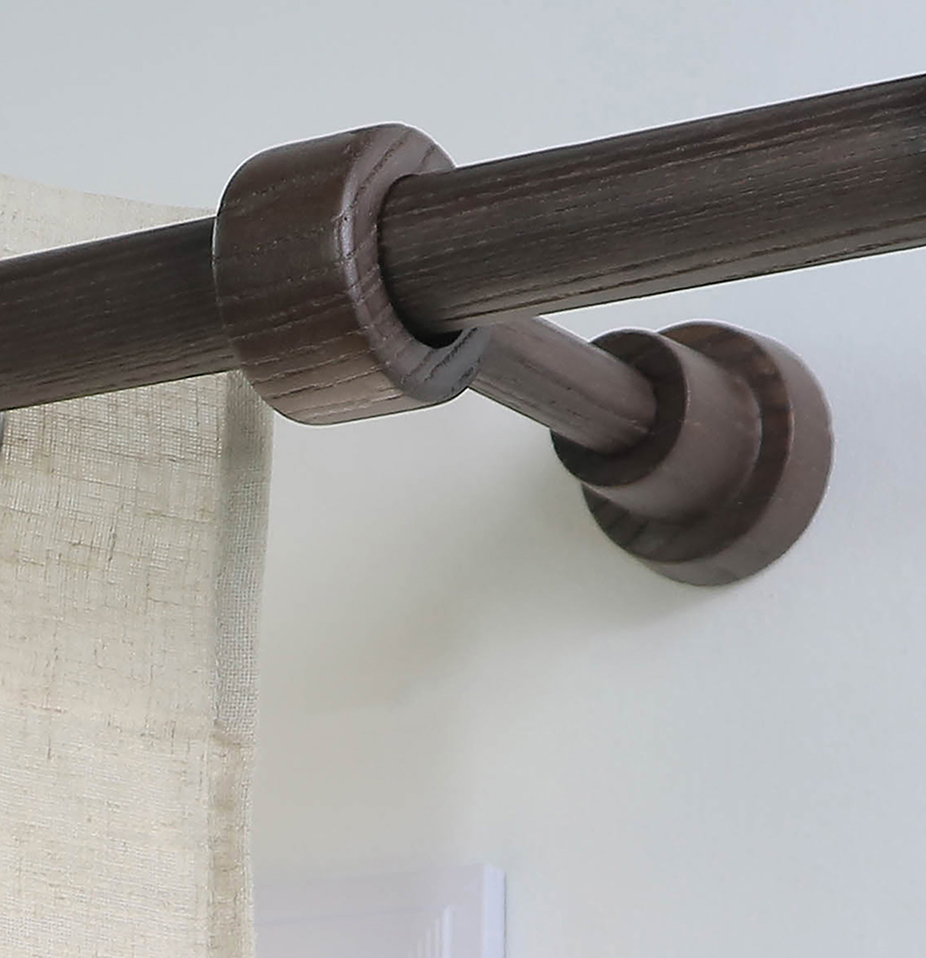 1 Soporte a techo para barra diámetro 28 mm Bohème madera fresno nogal recortable 8.5-13  cm  - 4