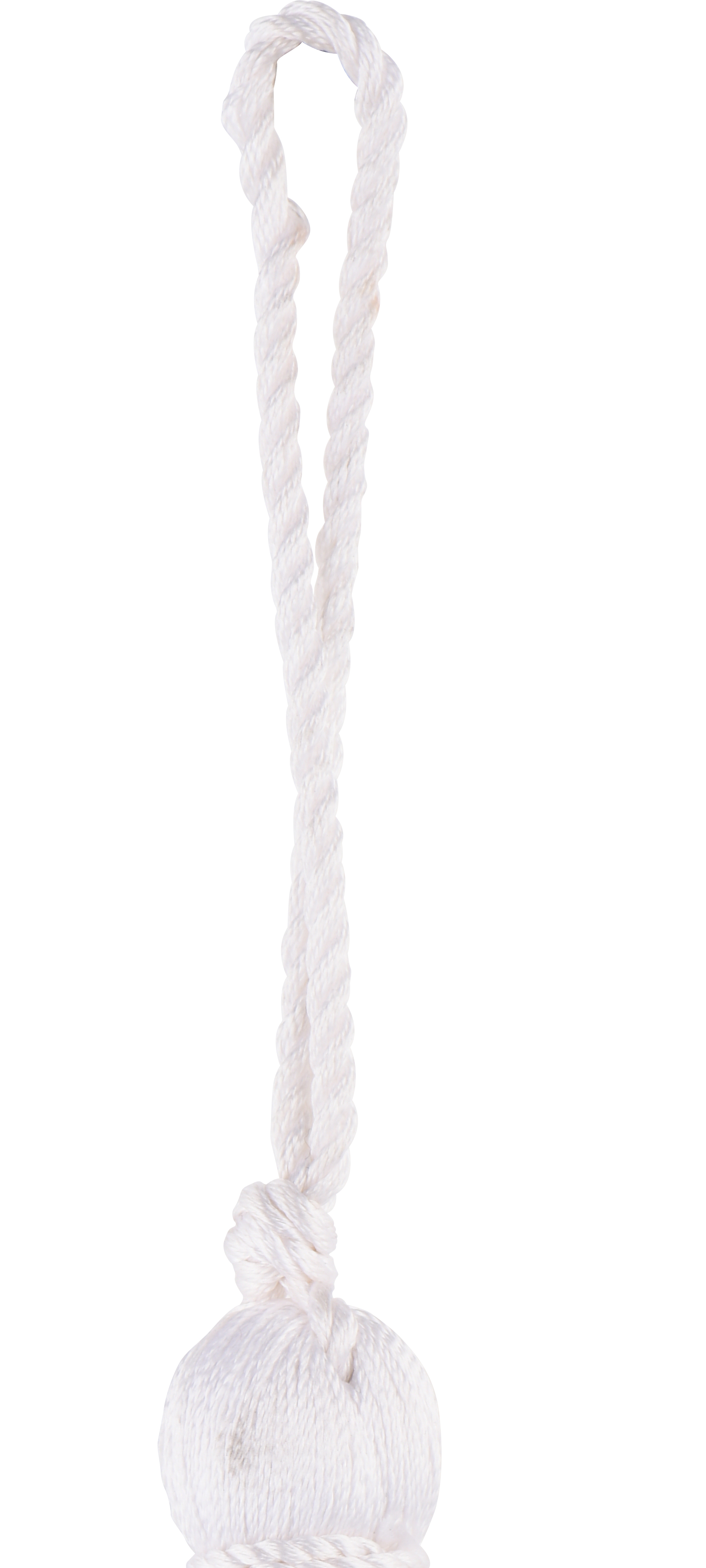 Borla abrazadera de pasamanería para cortinasatén blanco de 10 cm - 2