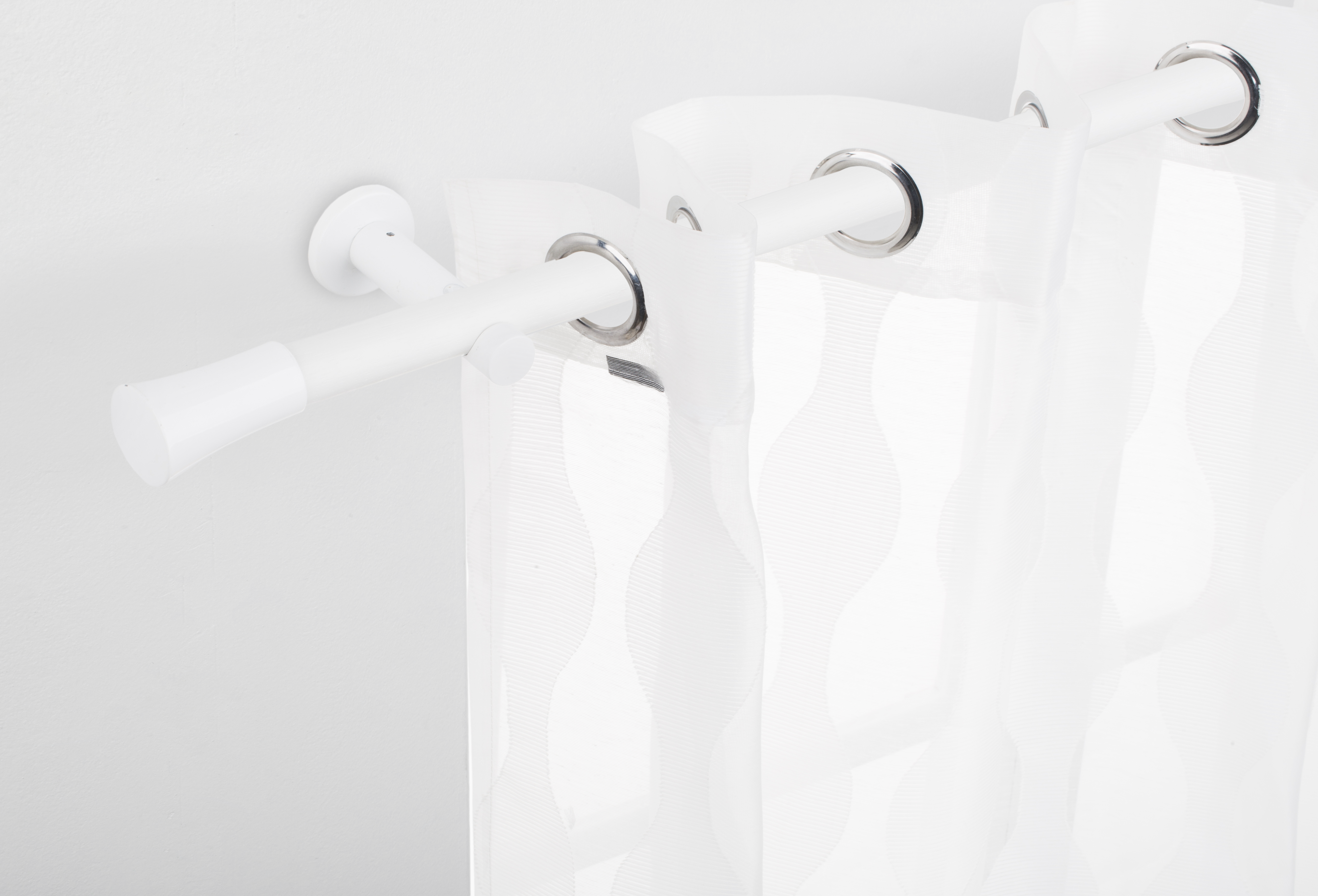 Barra de cortina madera color blanco satinado Design INSPIRE diámetro 28 mm 150 cm - 3