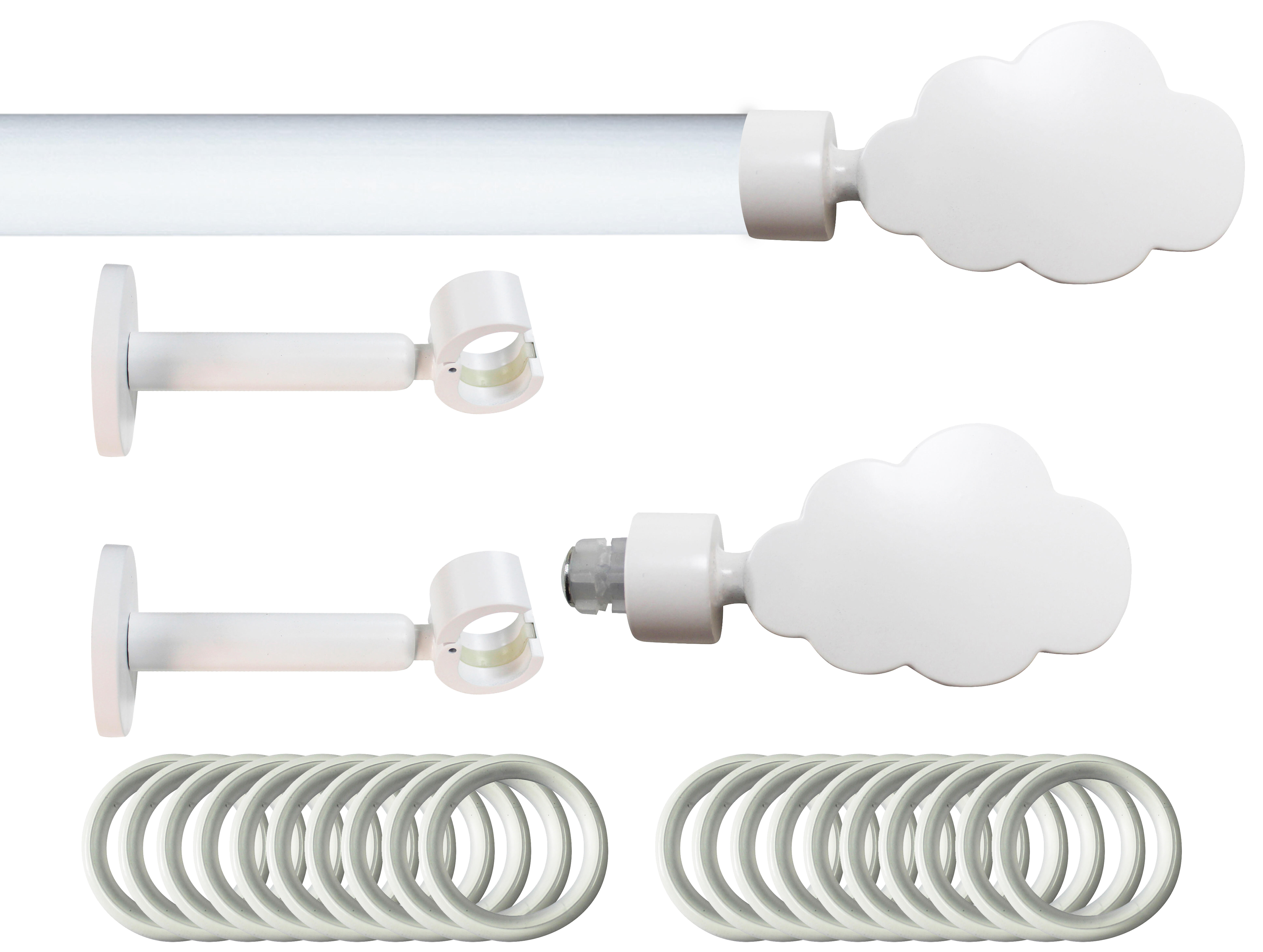 Set barra de metal diámetro 20mm blanco a pared 2m inspire con anillas nu