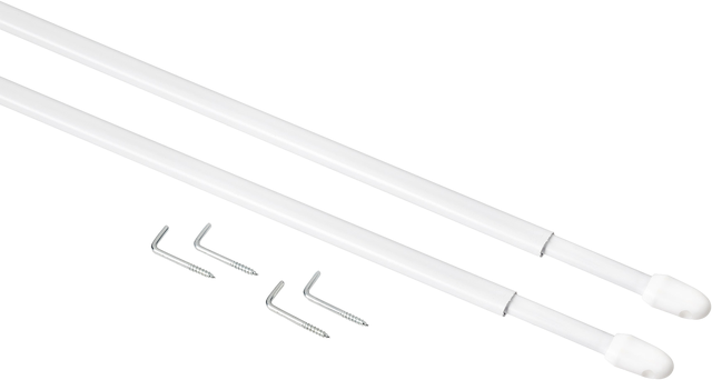 Kit 2 portavisillos acero blanco mate a ventana PLANO EMMEBI extensible 80-100 cm
