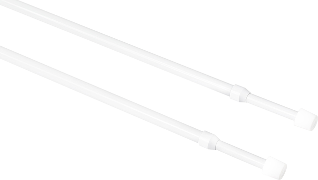 Kit 2 portavisillos acero blanco mate a ventana A presión diámetro 8 mm extensible 30-50 cm