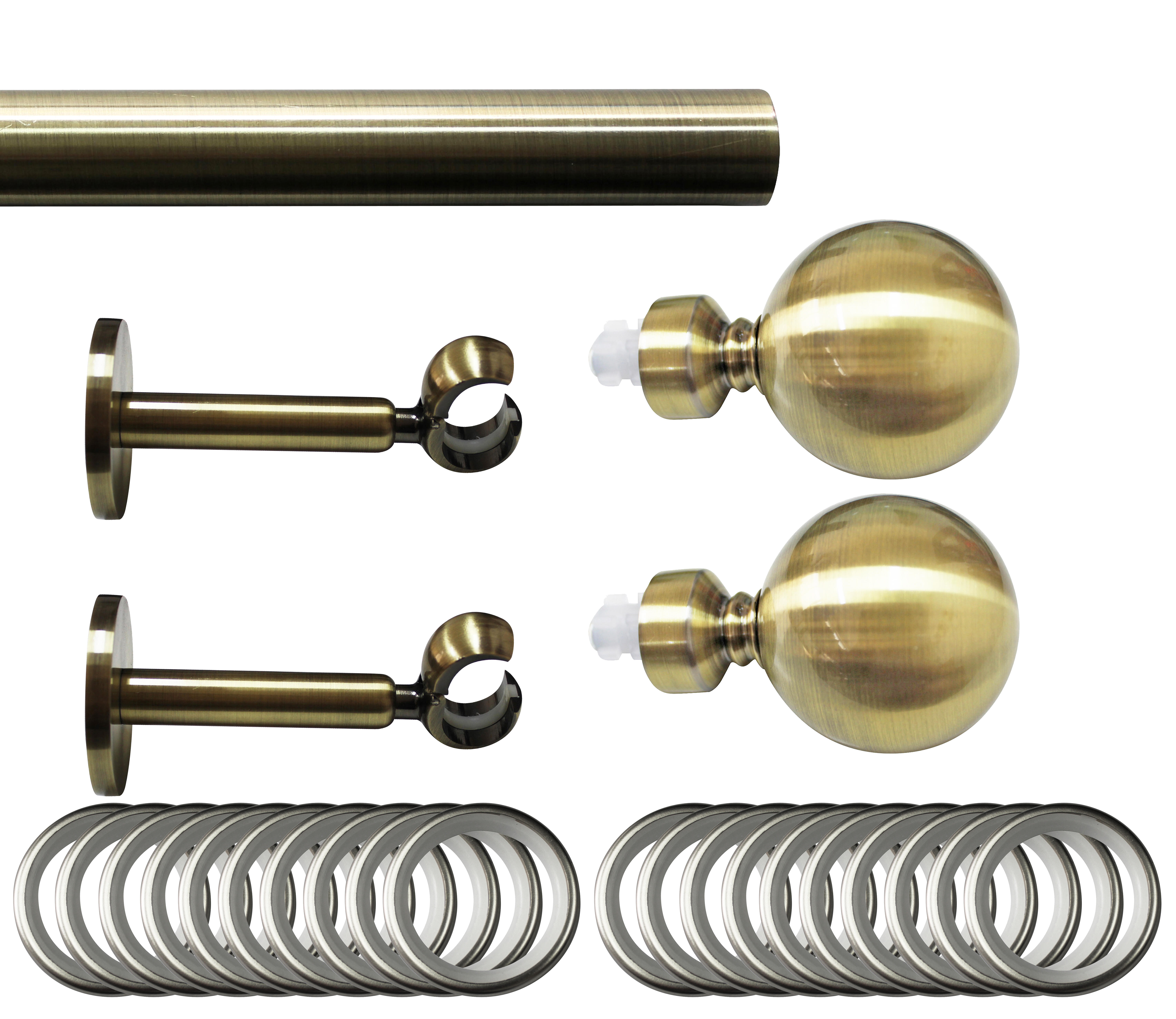 Set barra de metal diámetro 20mm bronce a pared 2m inspire con anillas bola