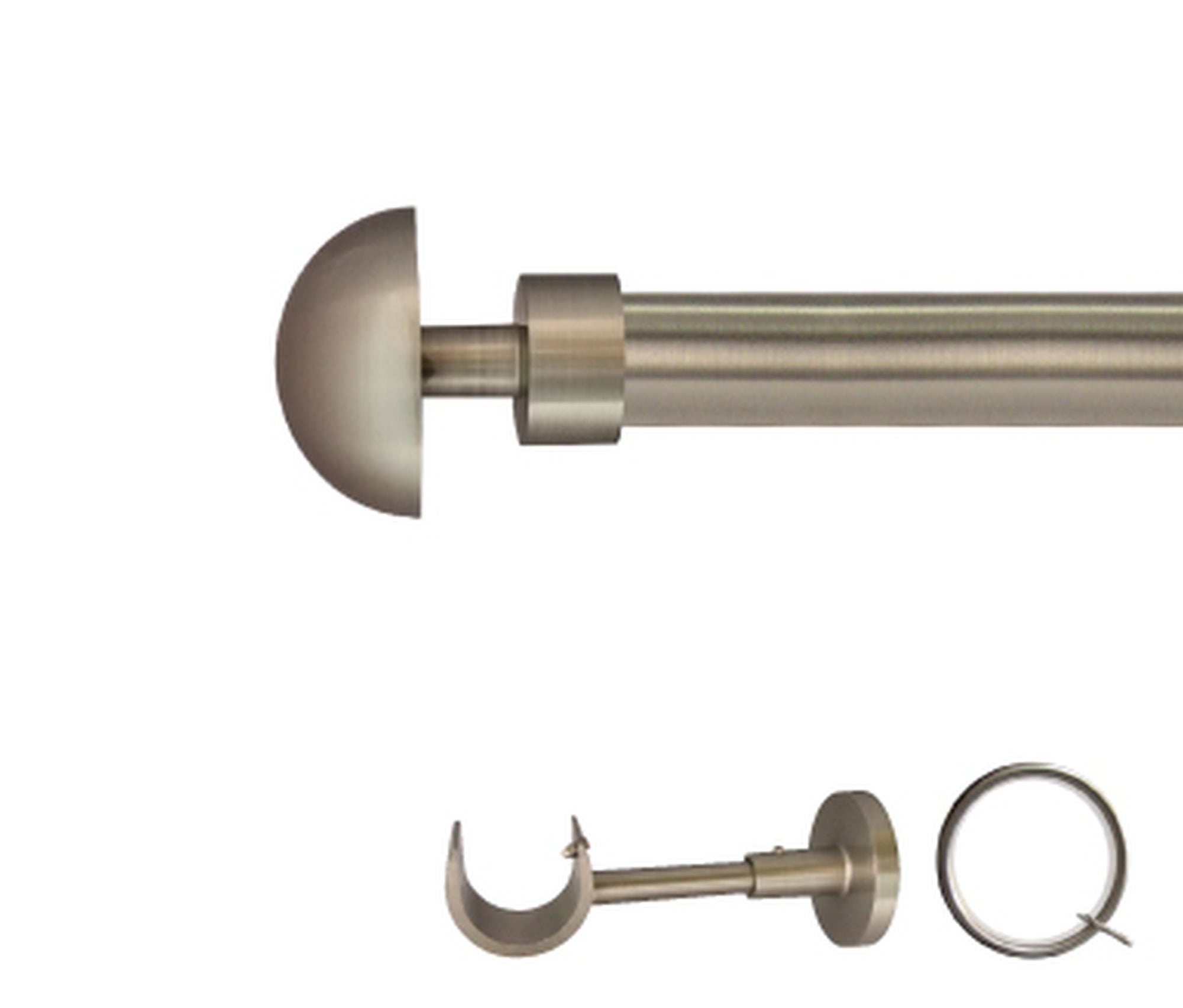 Kit barra metal ø 30mm seta azero de 150cm c/anillas pared