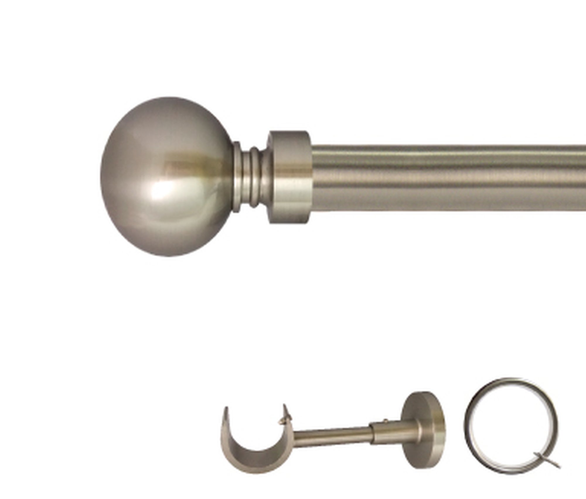 Kit barra metal ø 30mm cala azero de 250cm c/anillas pared