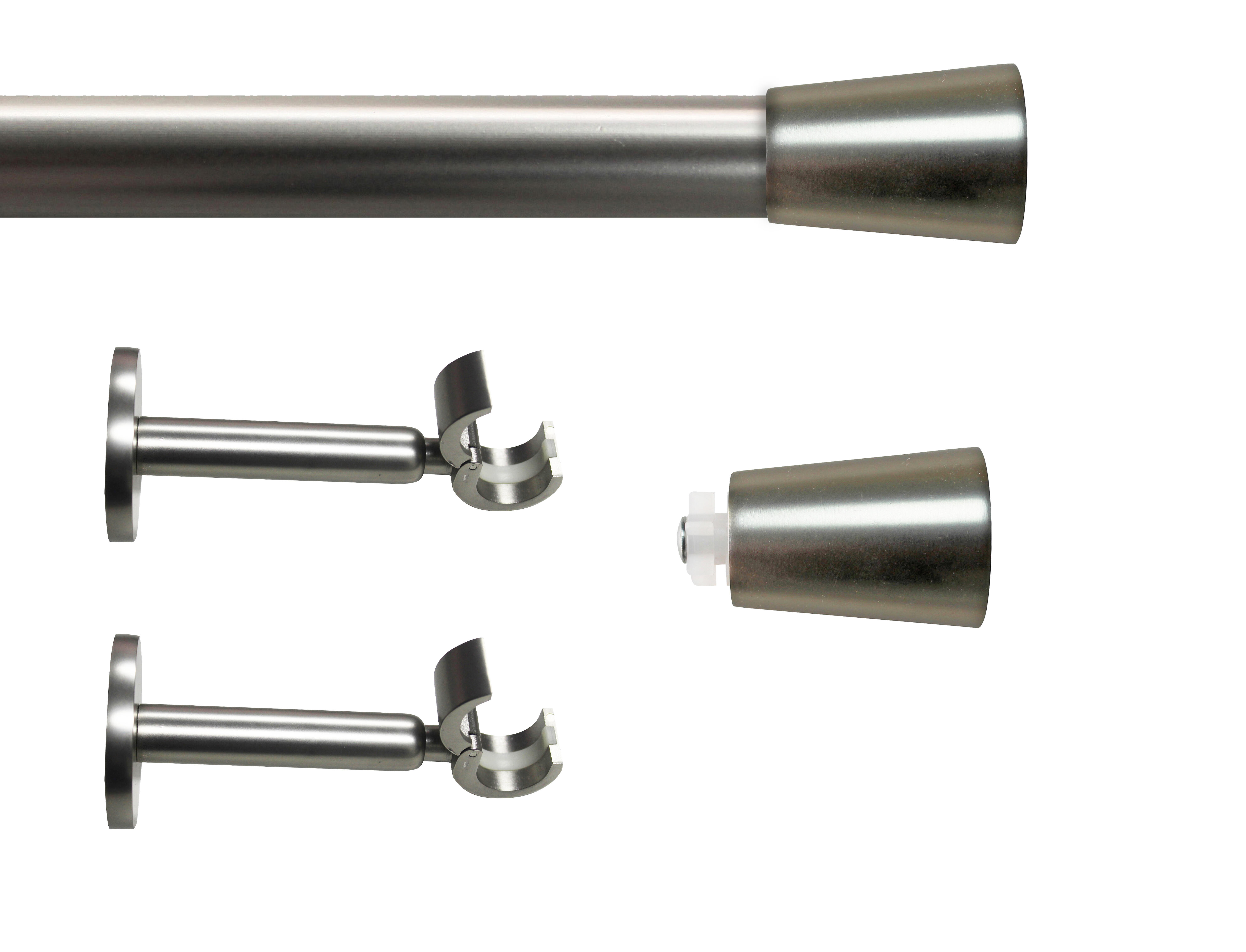Set barra de metal diámetro 28mm cromo a pared 1.50m inspire copa