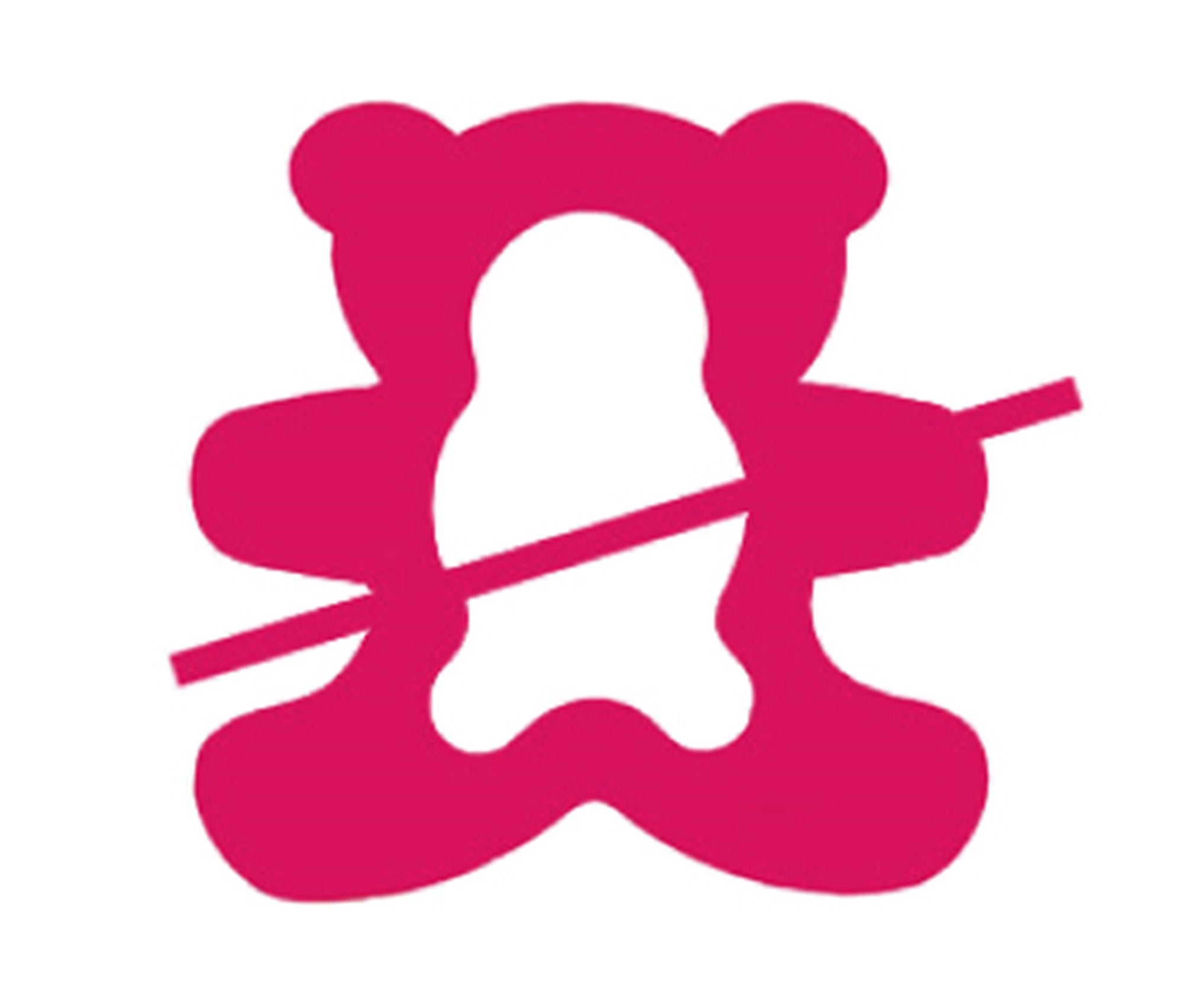 Pack de dos pasadores de madera oso fucsia
