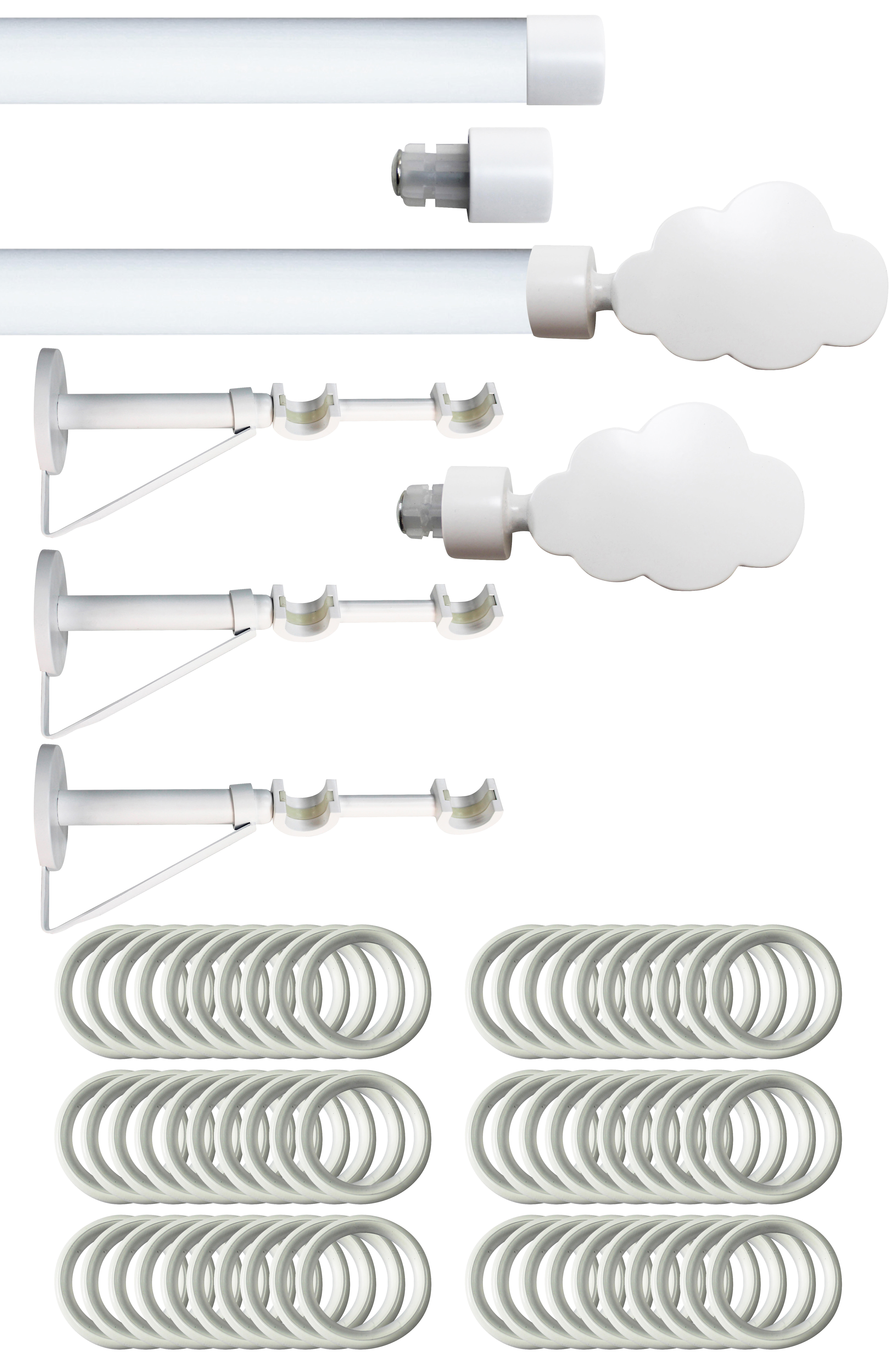 Set 2 barras de metal diámetro 20mm bl a pared 2.5m inspire con anillas nu