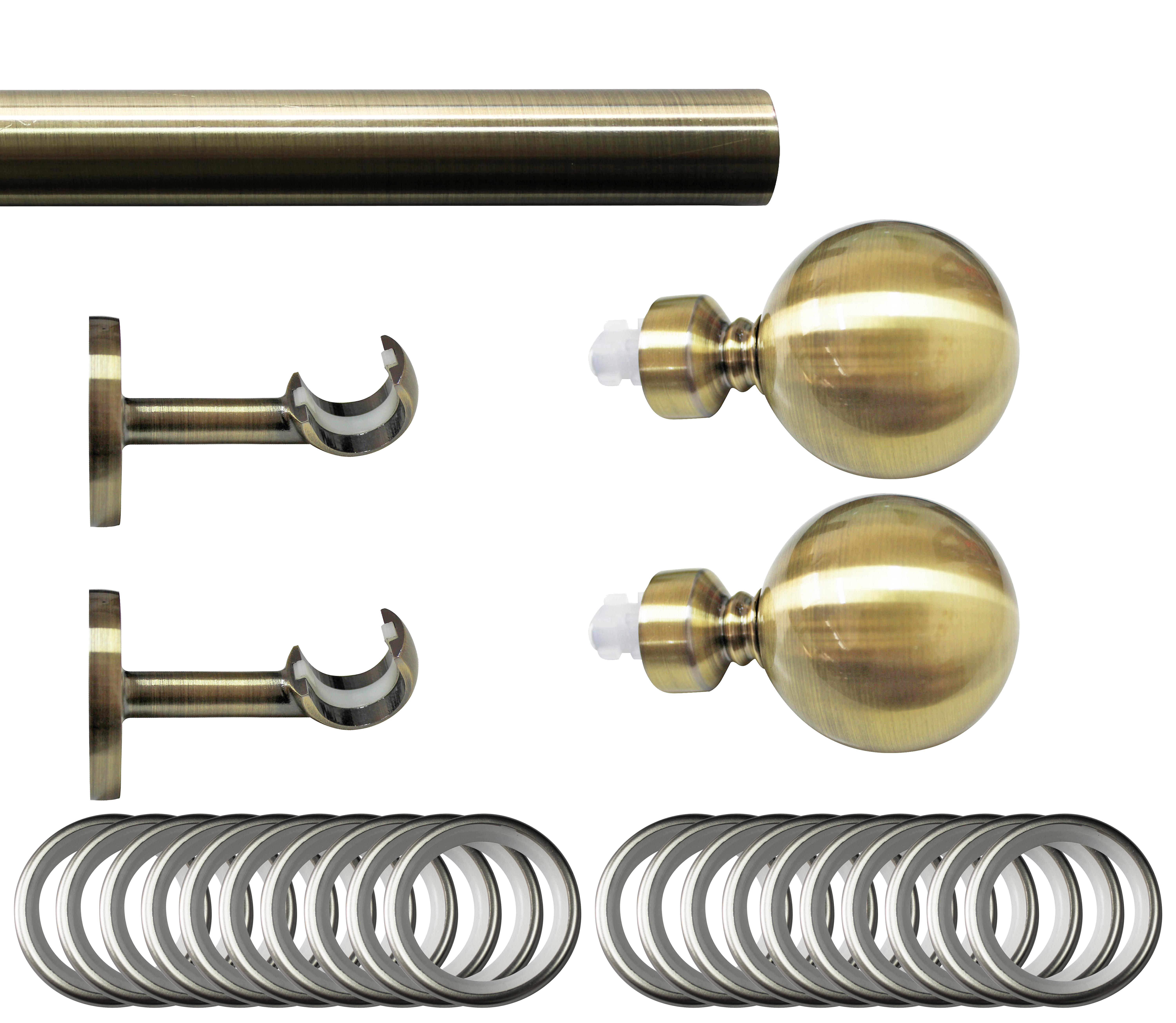 Set barra de metal diámetro 20mm bra techo 1.50m inspire con anillas bola