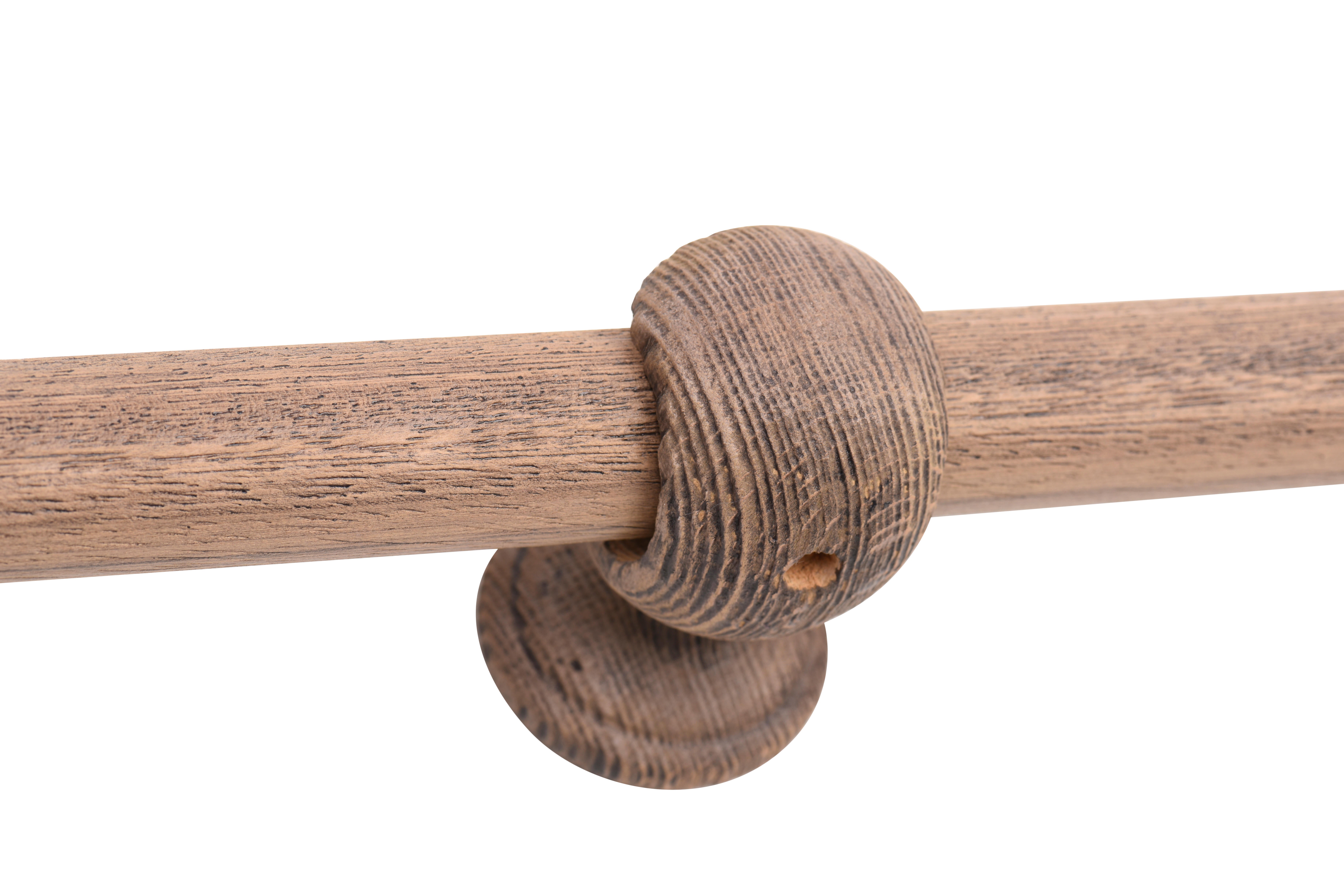 1 Soporte a techo y a pared para barra diámetro 28 mm Glamour madera Bois Dore patinado fijo 5 cm - 3