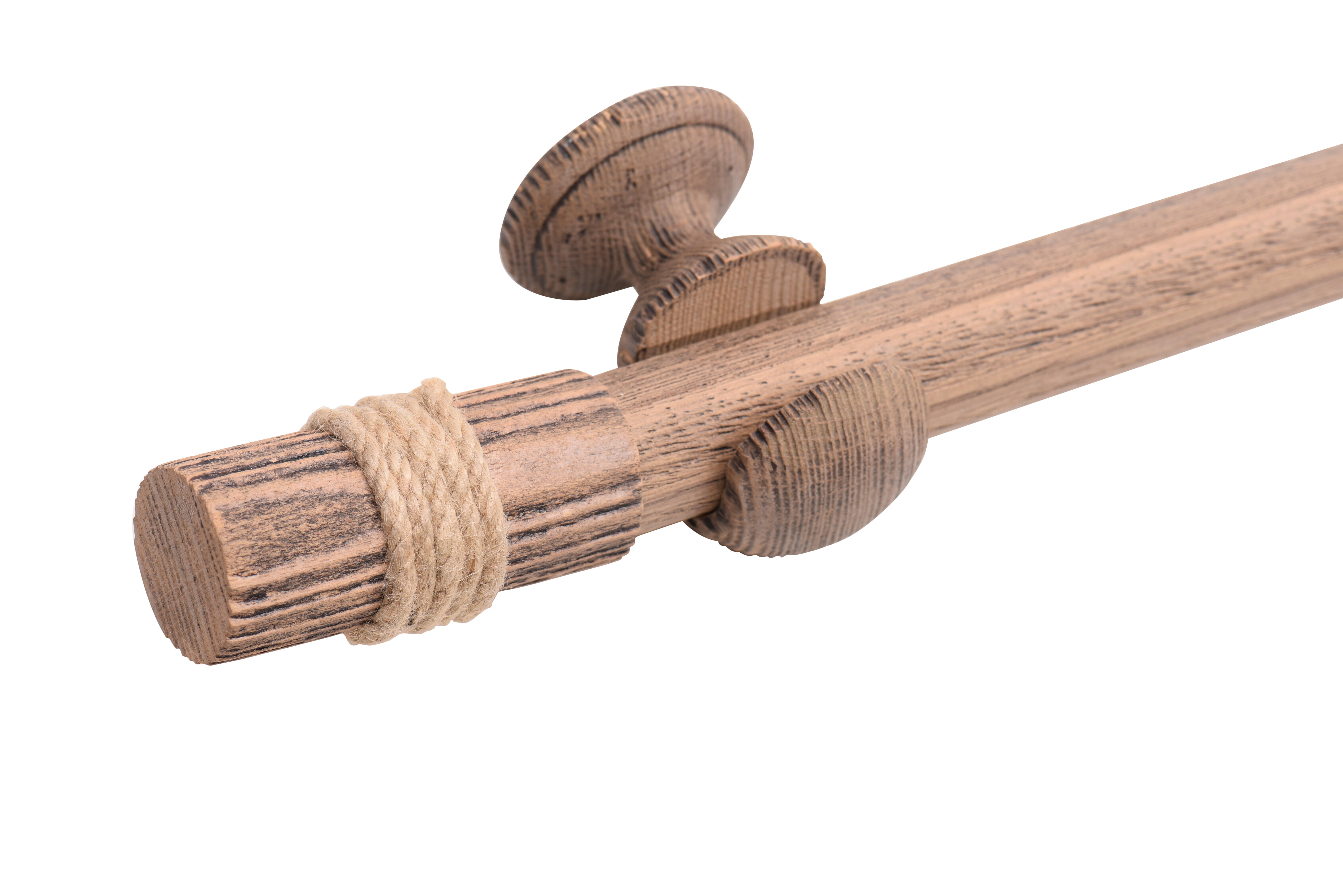 1 Soporte a techo y a pared para barra diámetro 28 mm Glamour madera Bois Dore patinado fijo 5 cm - 2