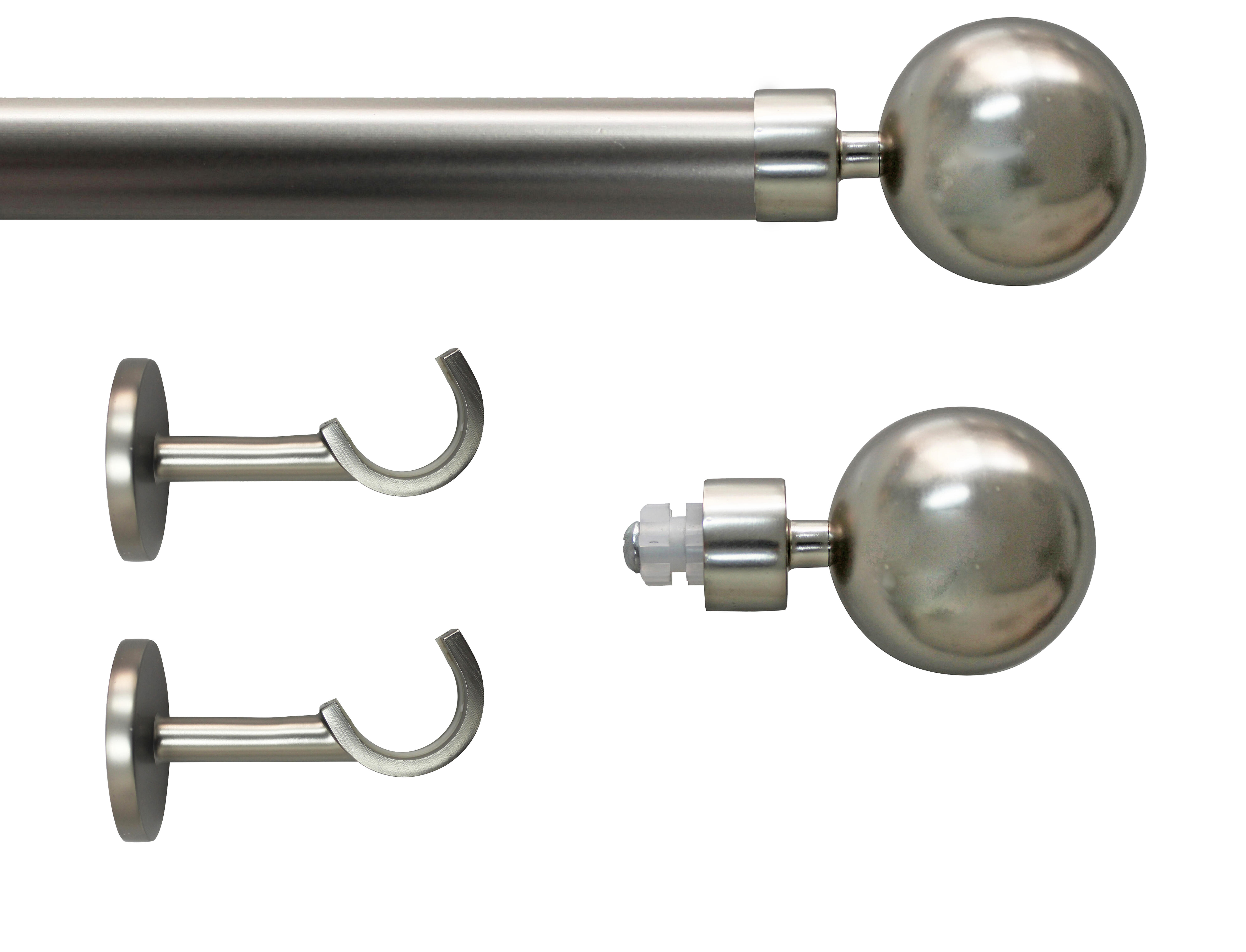 Set barra de metal diámetro 28mm cromo a techo 1.50m inspire bola