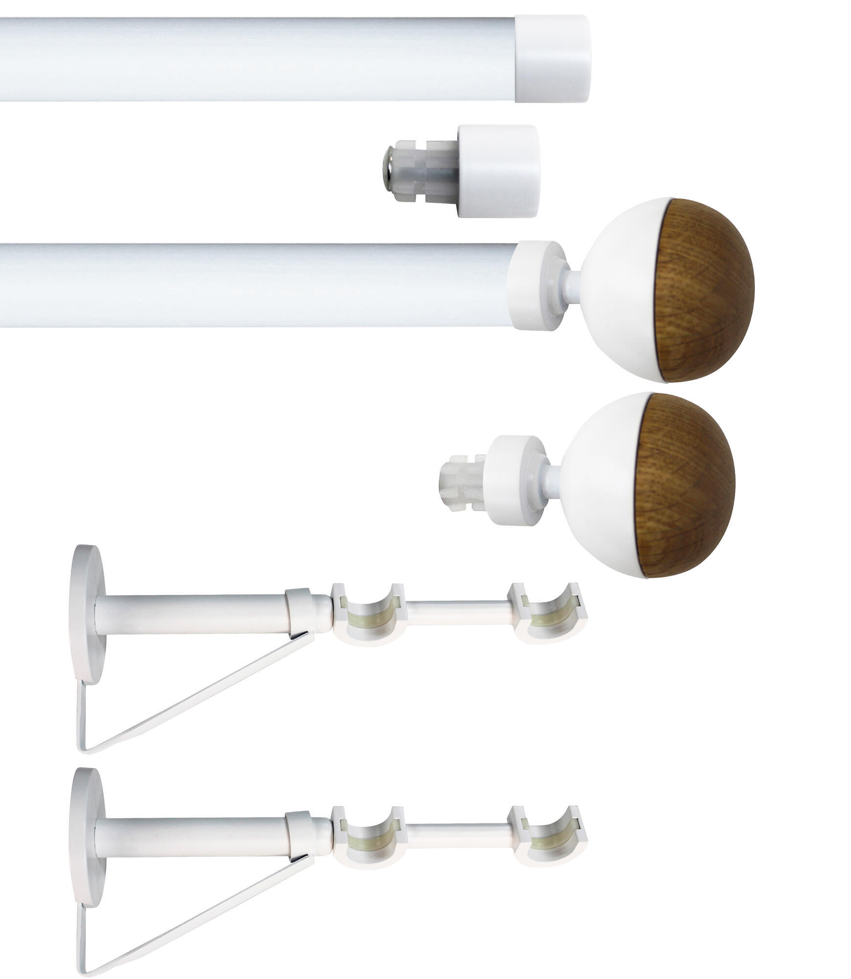 Set 2 barras metal diámetro 20mm blanco a pared 2m inspire luna