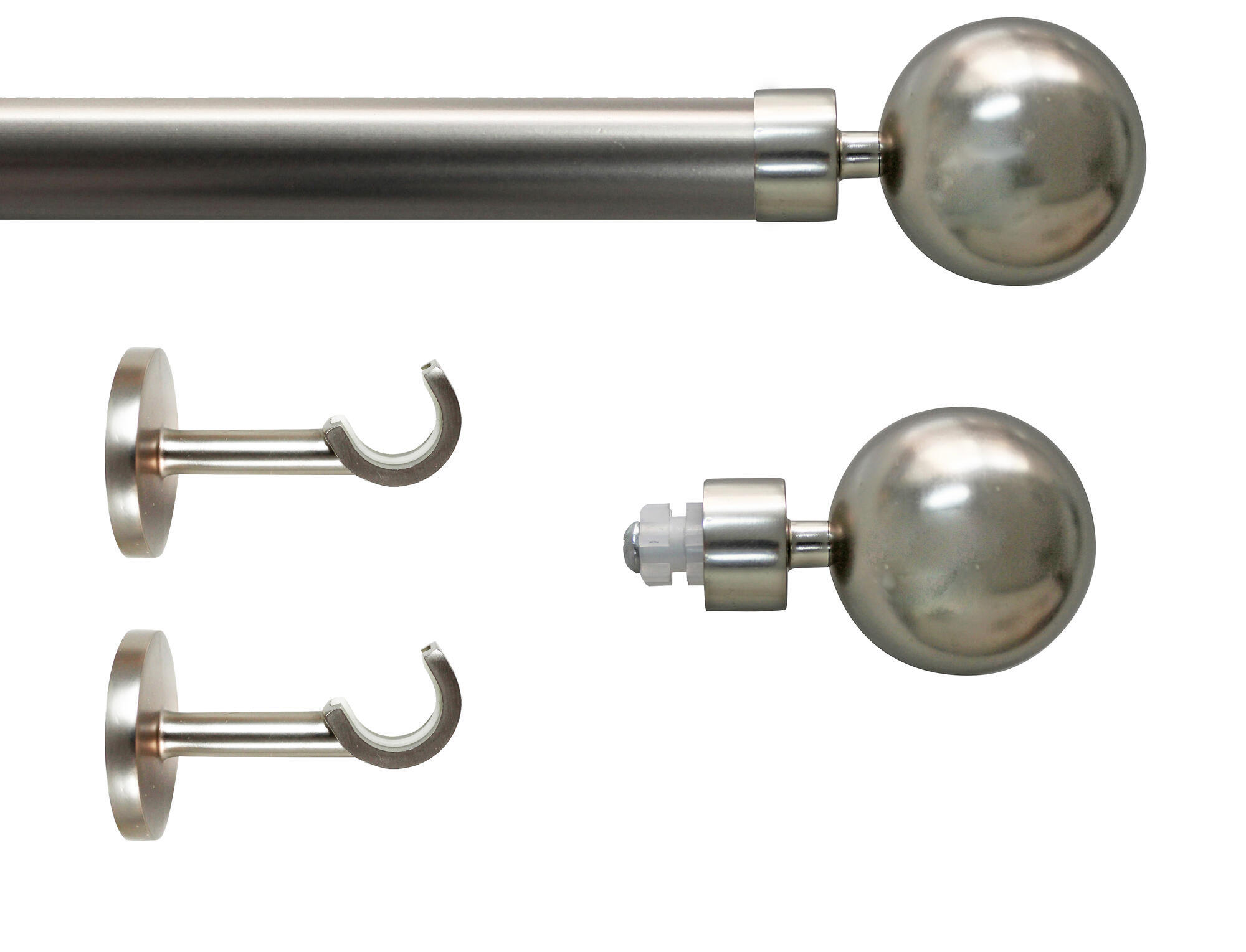 Set barra de metal diámetro 20mm cromo a techo 1.50m inspire bola