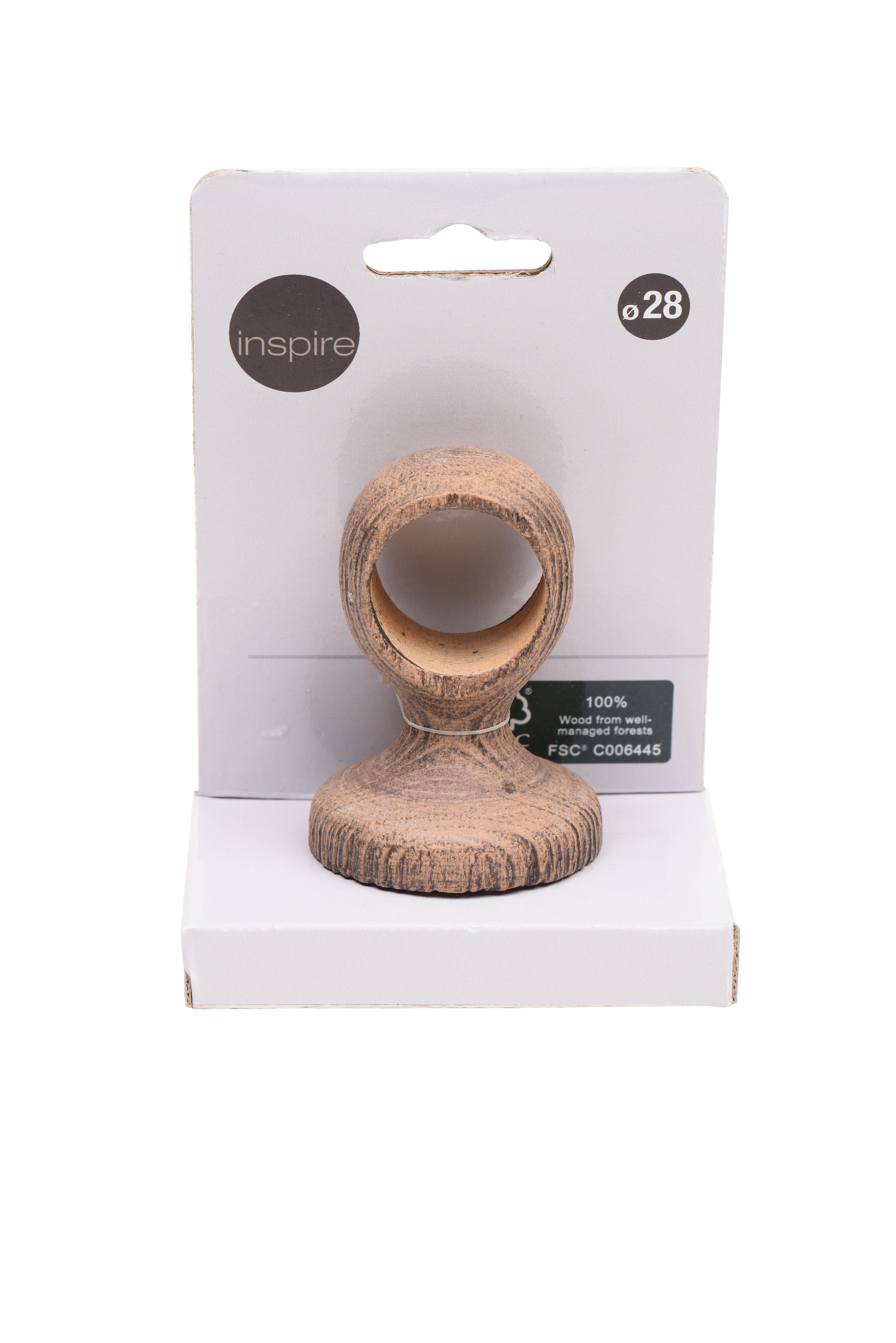 1 Soporte a techo para barra diámetro 28 mm Glamour madera Bois Dore patinado fijo 5 cm - 5