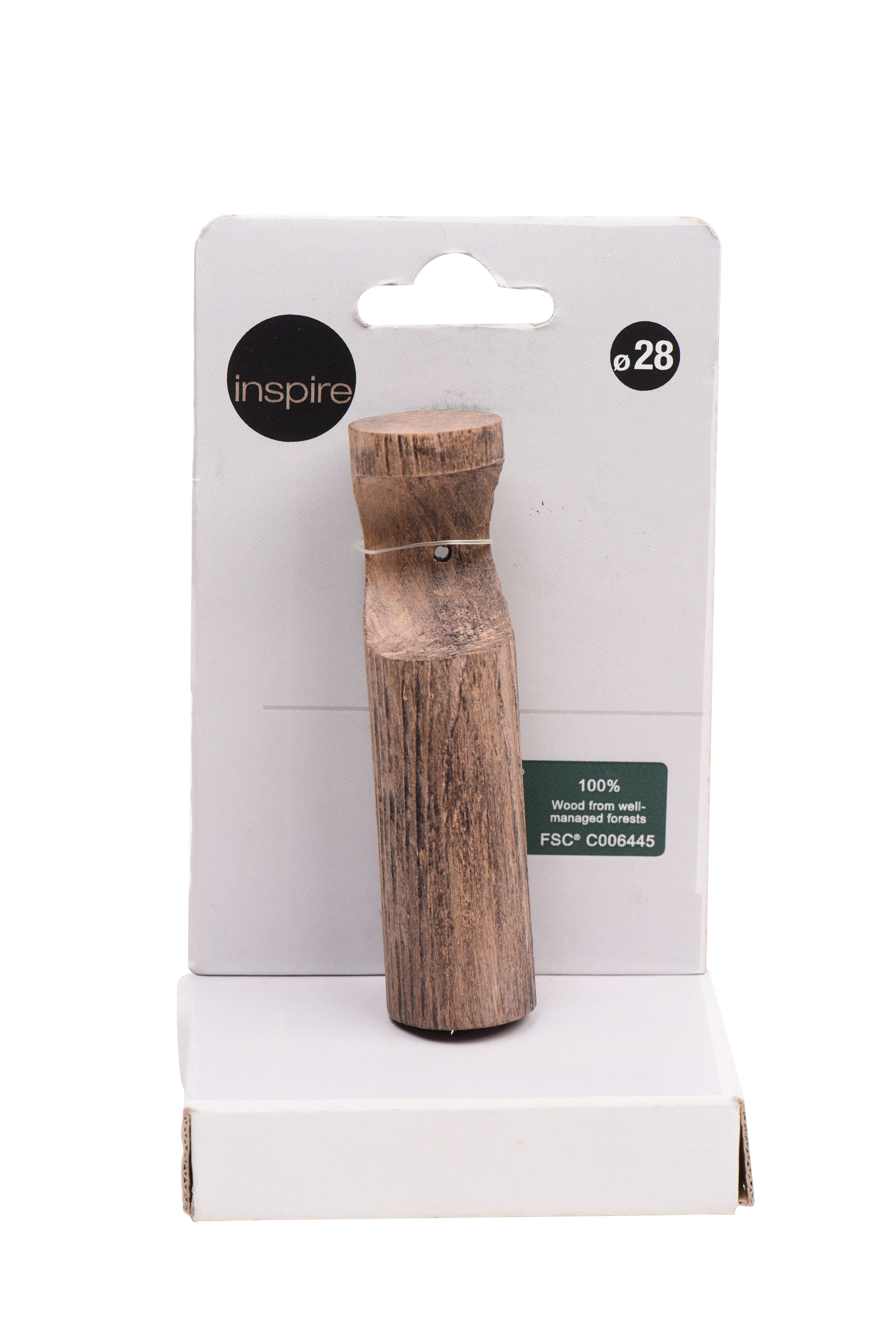 1 Soporte pared para barra diámetro 28 mm Glamour INSPIRE Bois Dore pintado fijo 8 cm - 6