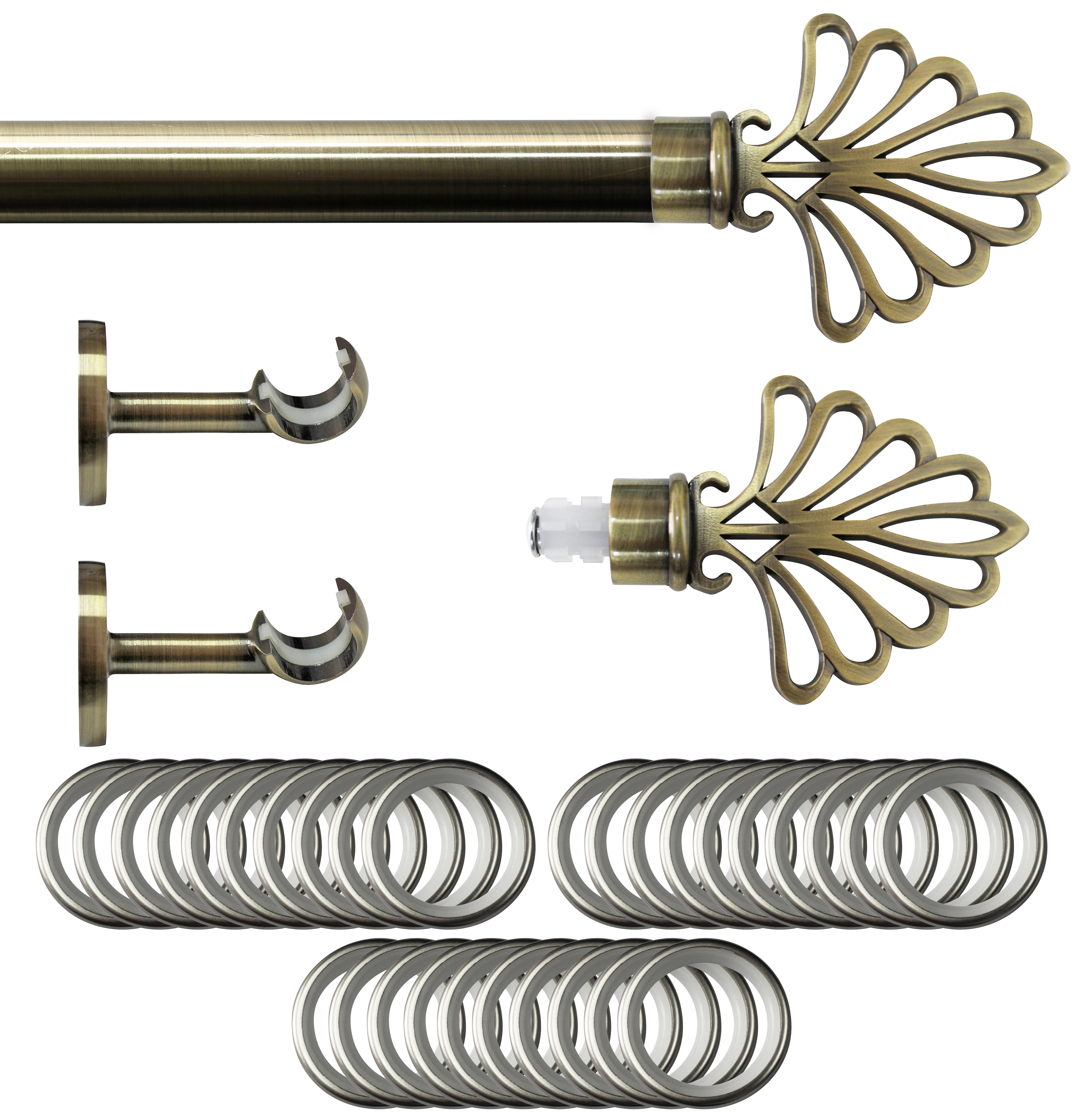Set barra de metal diámetro 20mm bra techo 2.5m inspire con anillas palma
