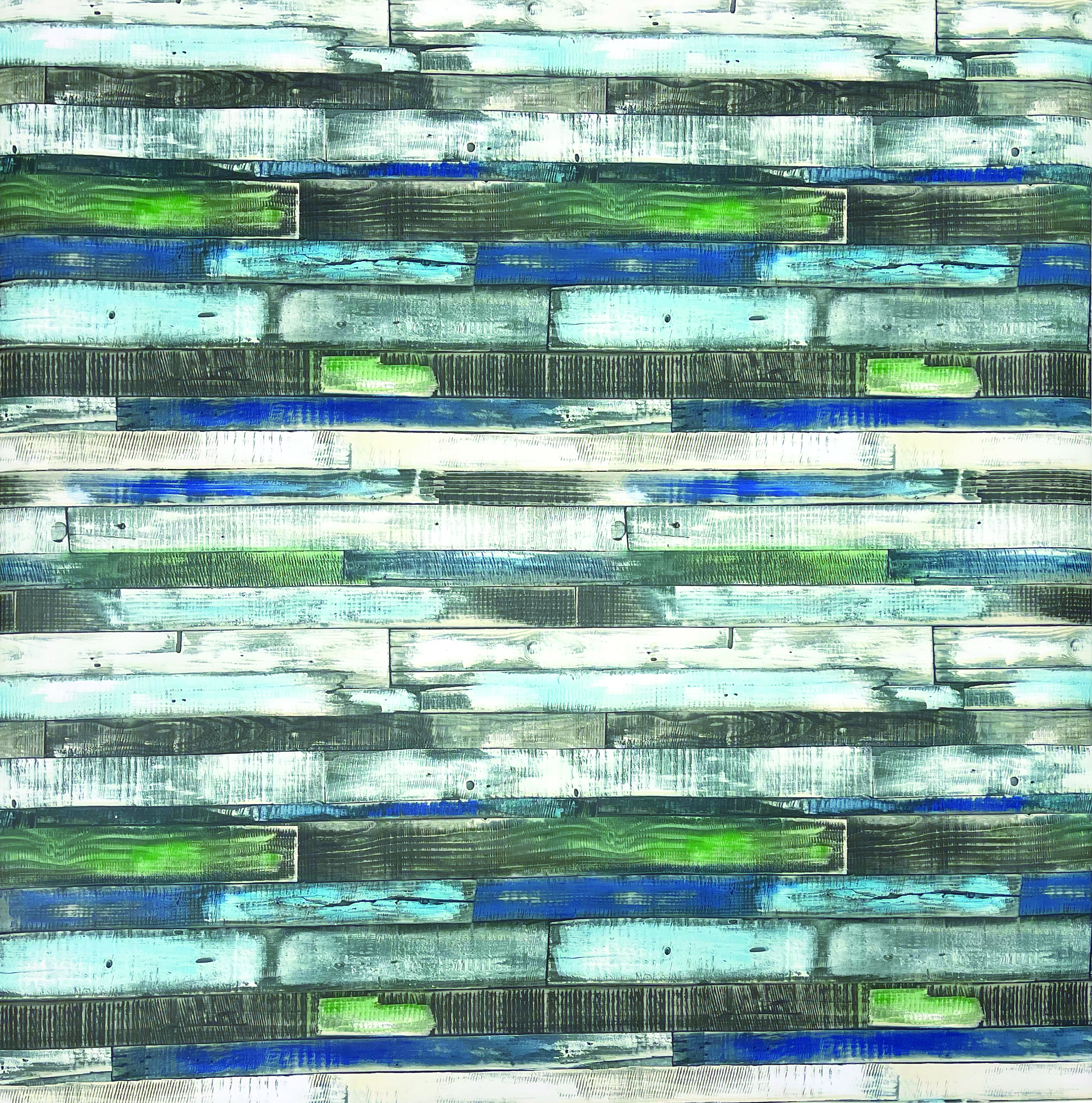Revestimiento adhesivo mural marrón tablones aqua de 0.9 x 2m