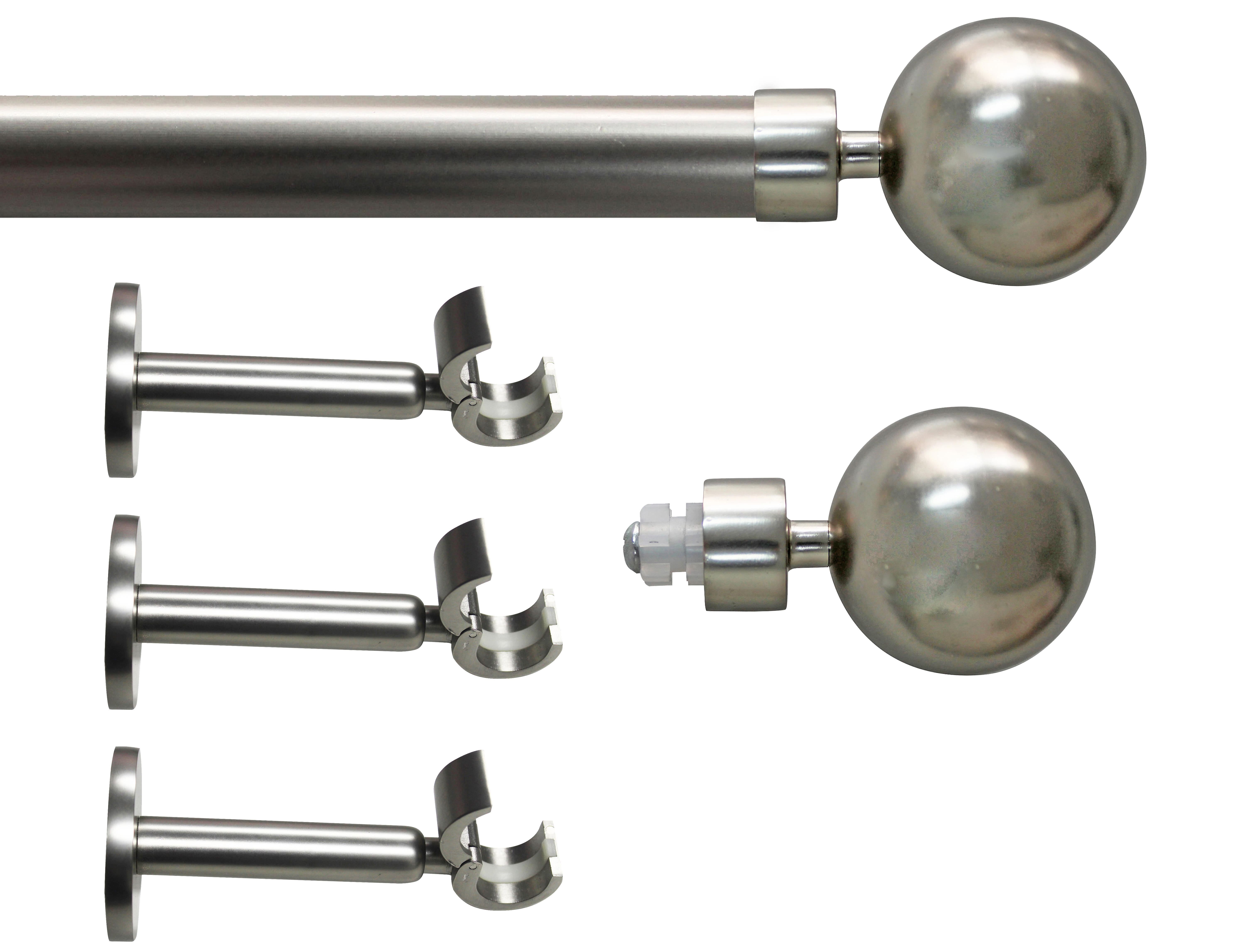 Set barra de metal diámetro 28mm cromo a pared 2.5m inspire bola