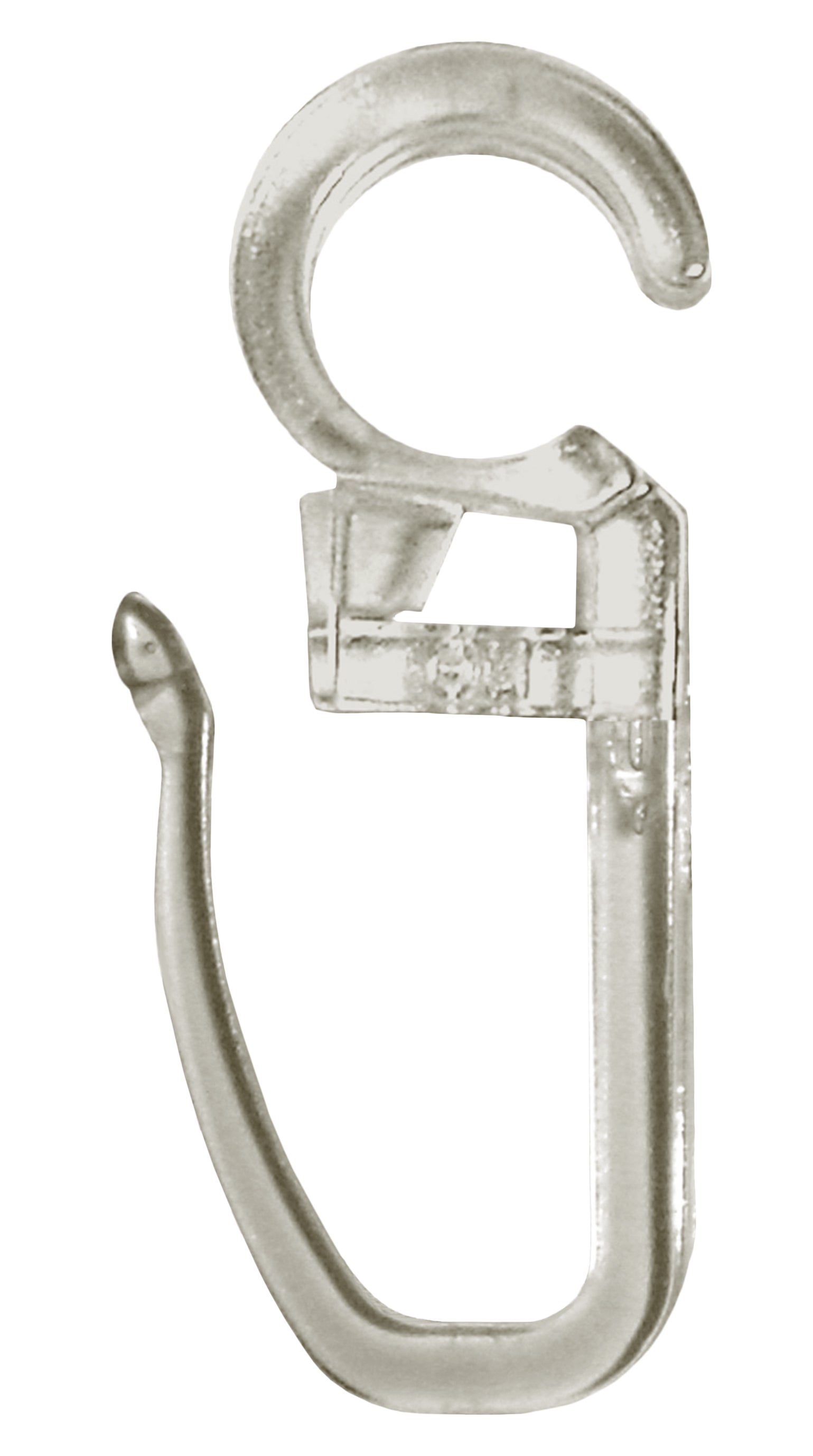 12 Ganchos clip para anilla diámetro 35/28 mm polipropileno INSPIRE transparente mate en bruto - 2