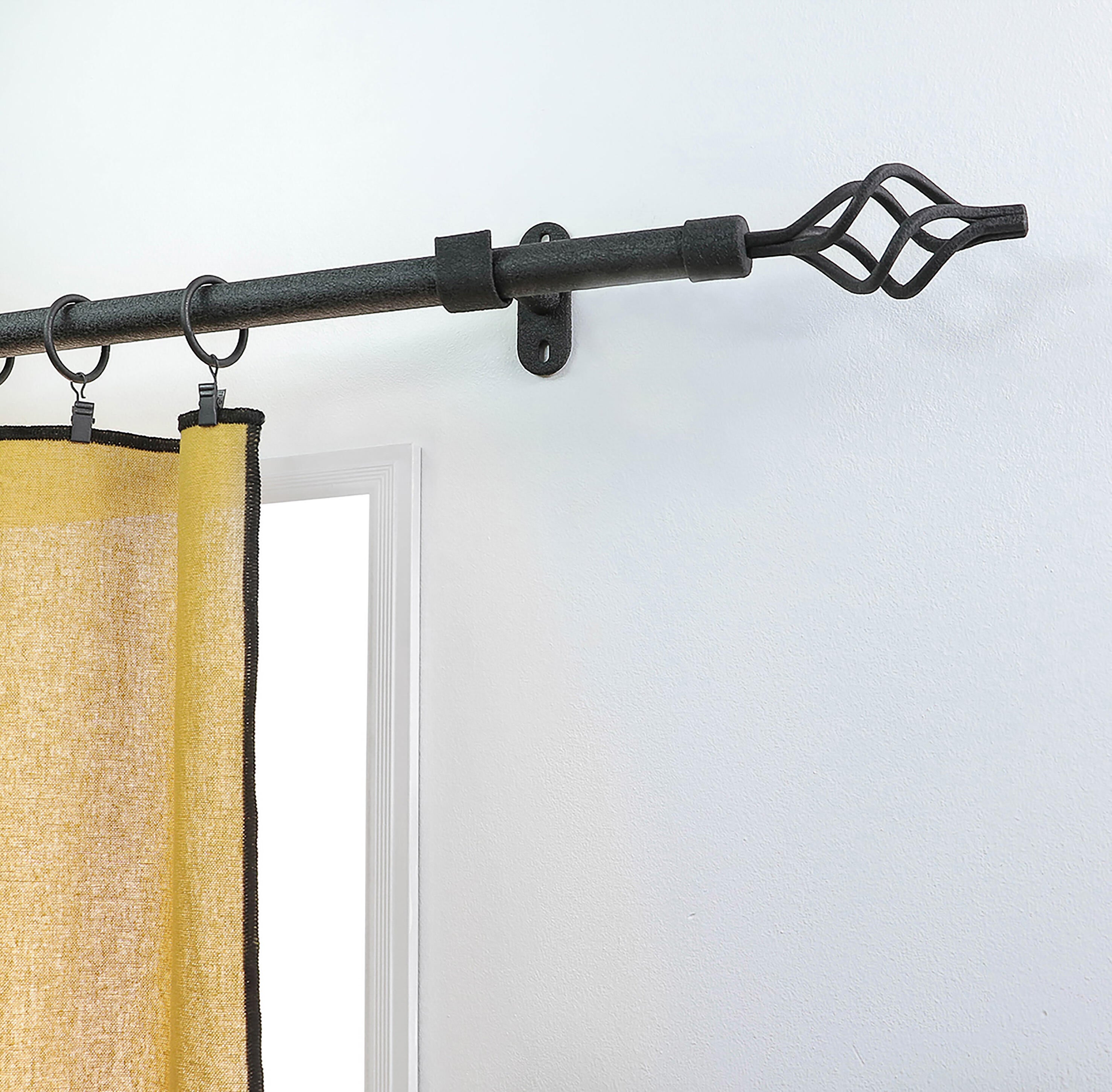 1 Soporte a pared para barra diámetro 20 mm Country charm MOBOIS acero BLACK FROST forja fijo 75 cm - 2