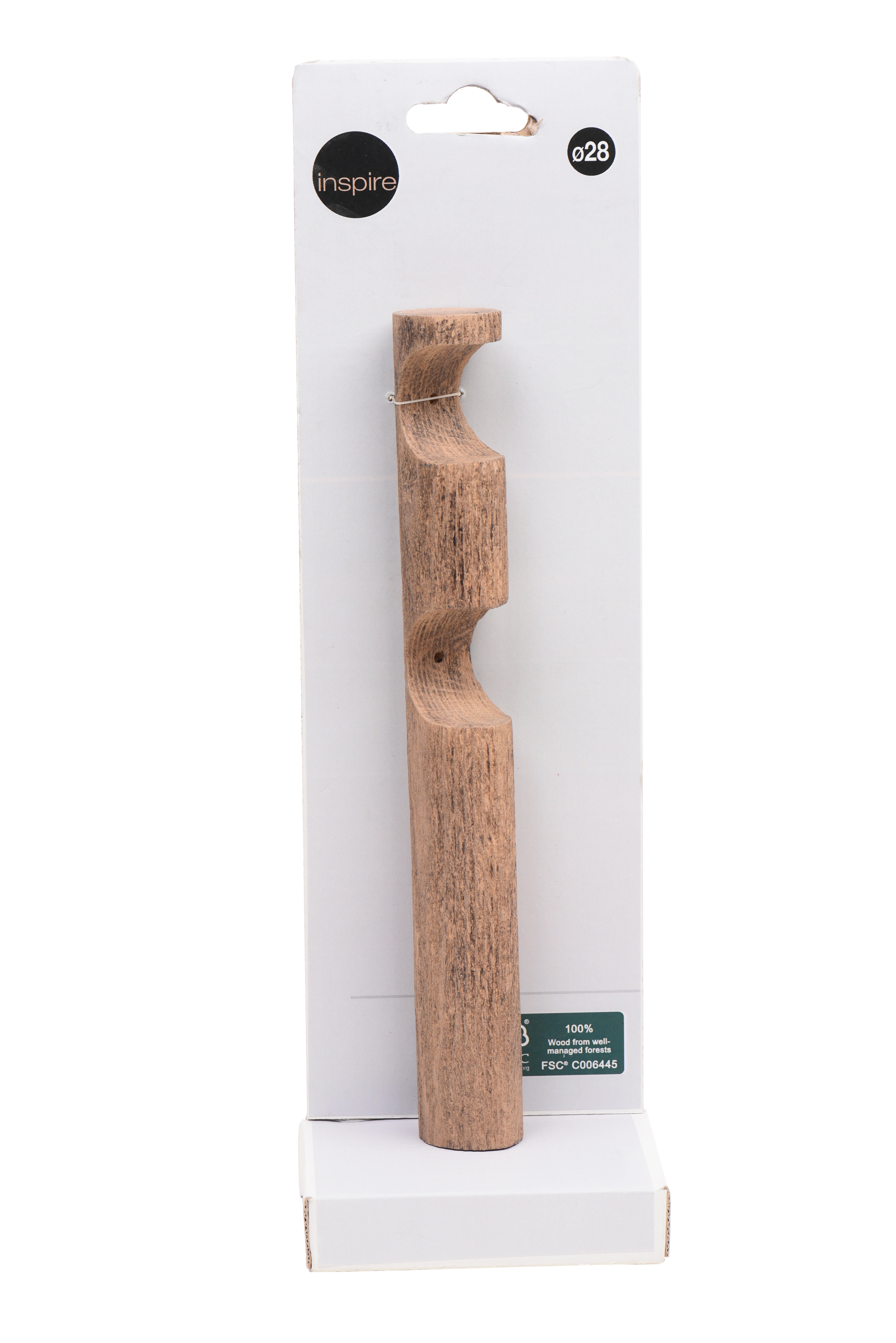 1 Soporte a pared para 2 barras diámetro 28 mm Glamour madera Bois Dore patinado fijo 20 cm - 5