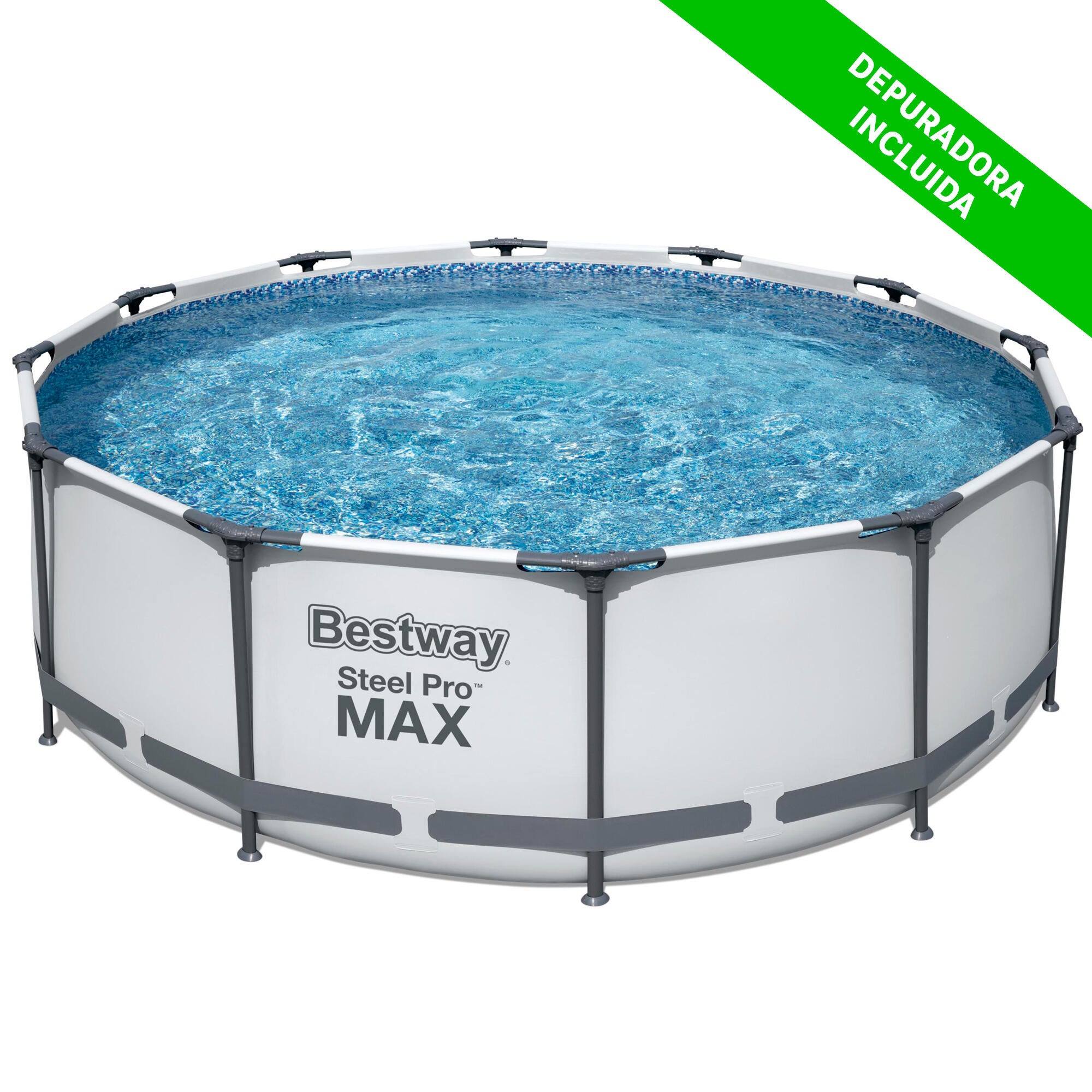 Piscina tubular BESTWAY STEEL PRO MAX D366X100CM +ESCADA+FILTRO CARTUCHO+RECARGA - 2