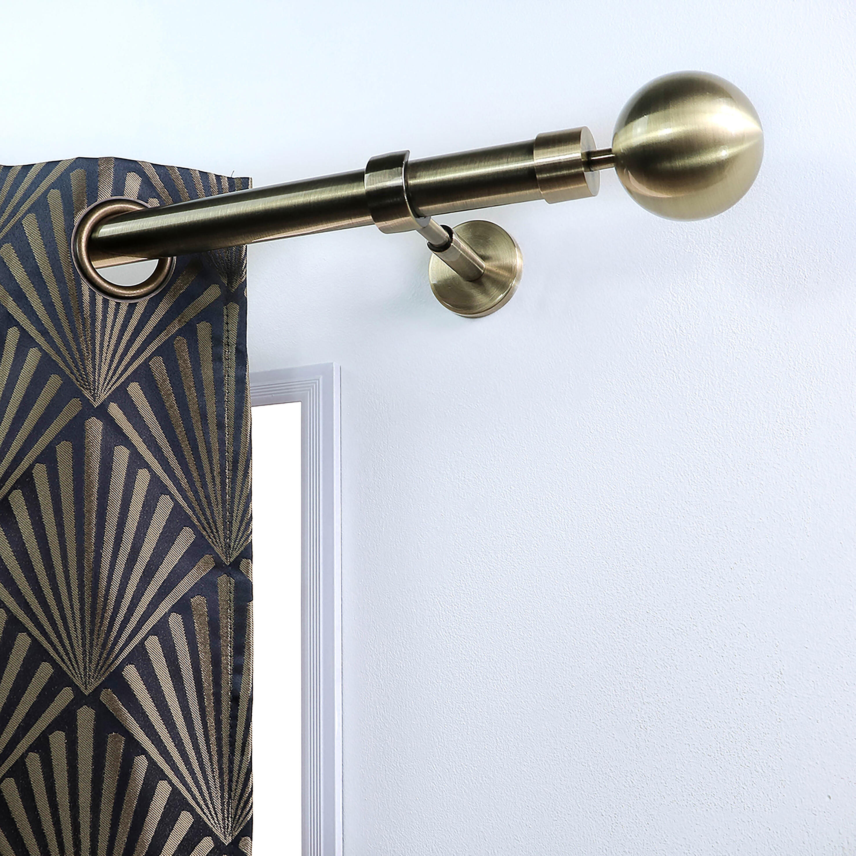 2 Terminales para barra de cortina Bola Glamour MOBOIS acero bronce para barra diámetro 28 mm - 2