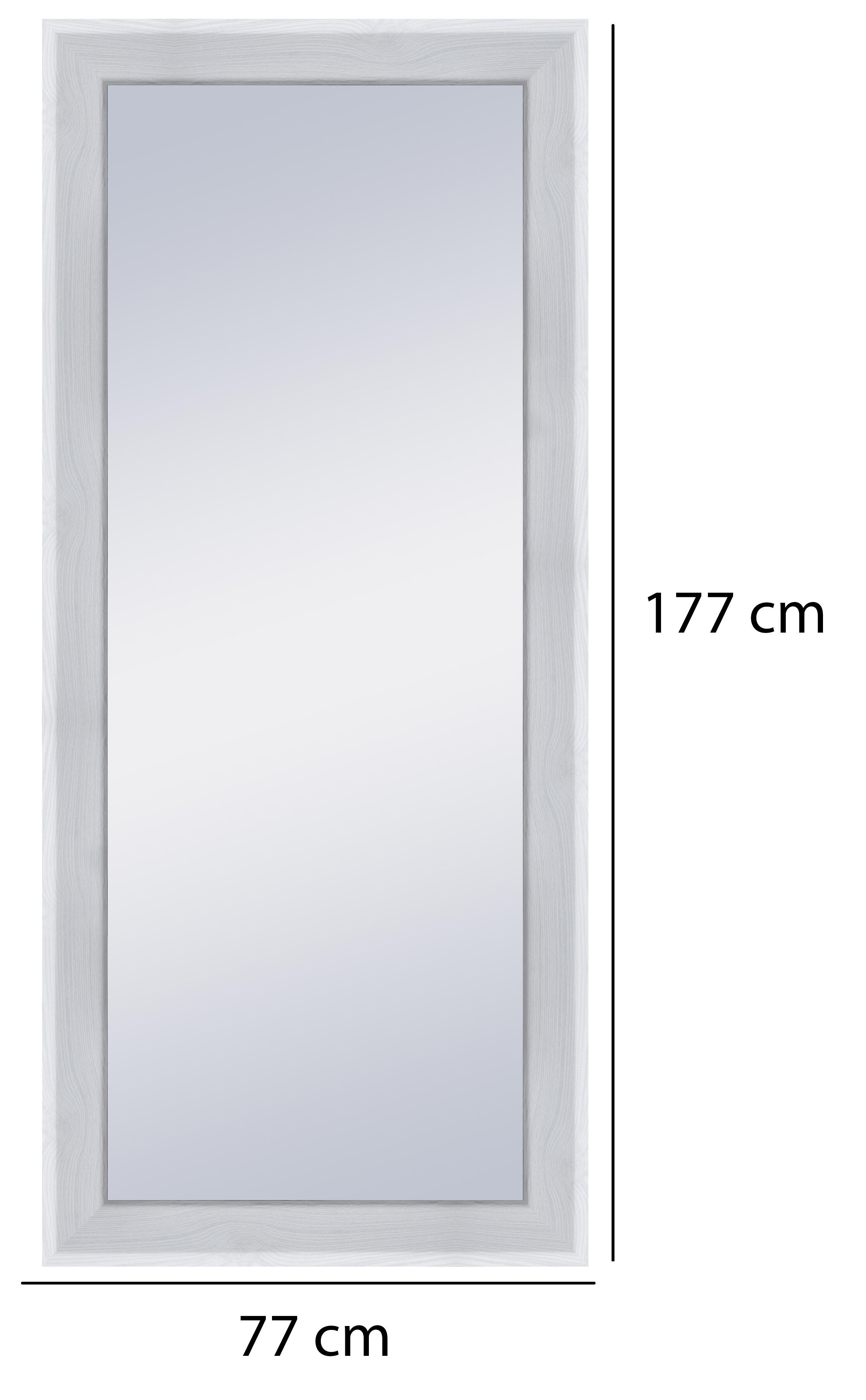 Espejo enmarcado rectangular Jacques MDF blanco mate  de 77 x 177 cm - 3