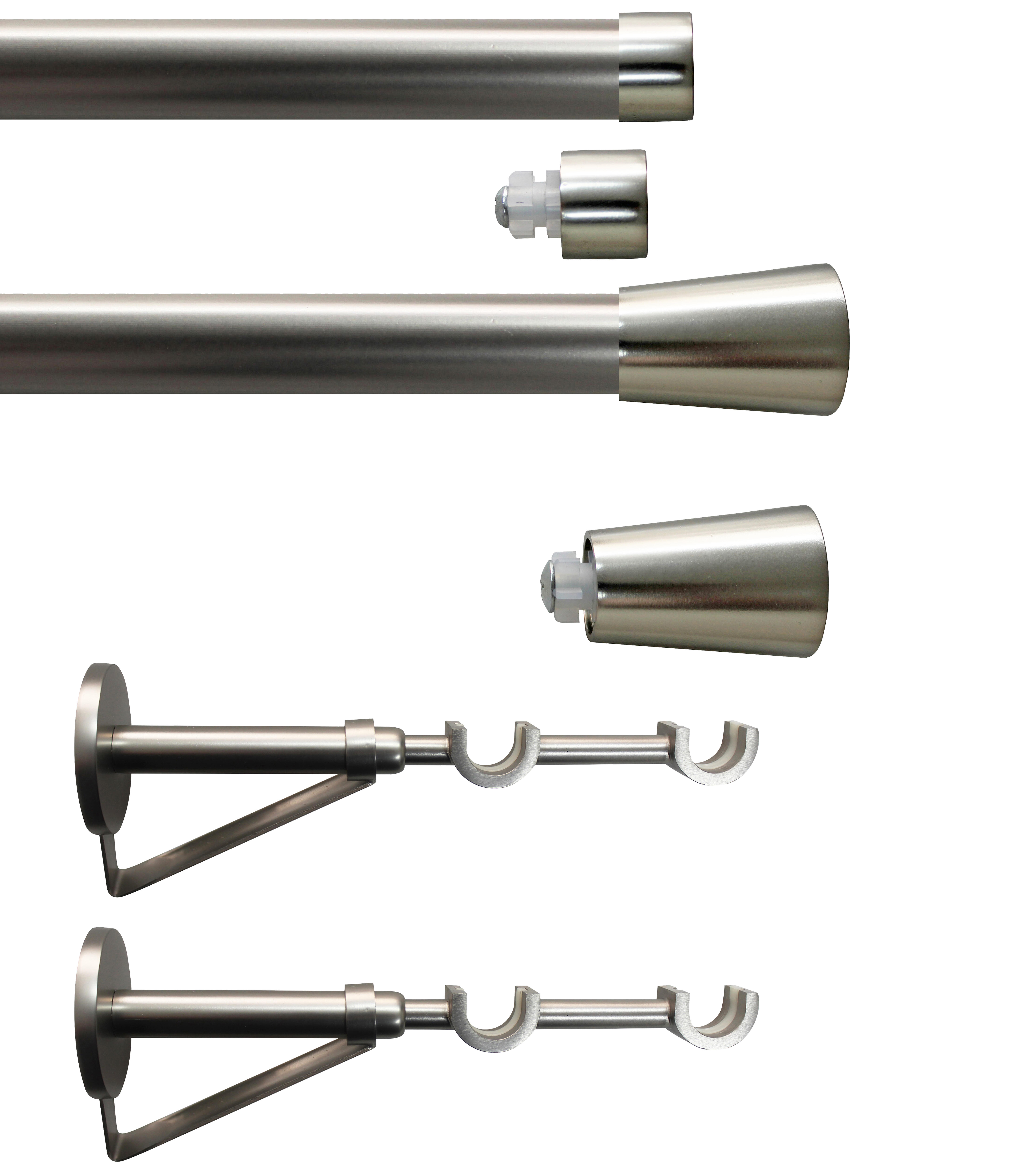 Set 2 barras de metal diámetro 20mm cromo a pared 2.5m inspire copa