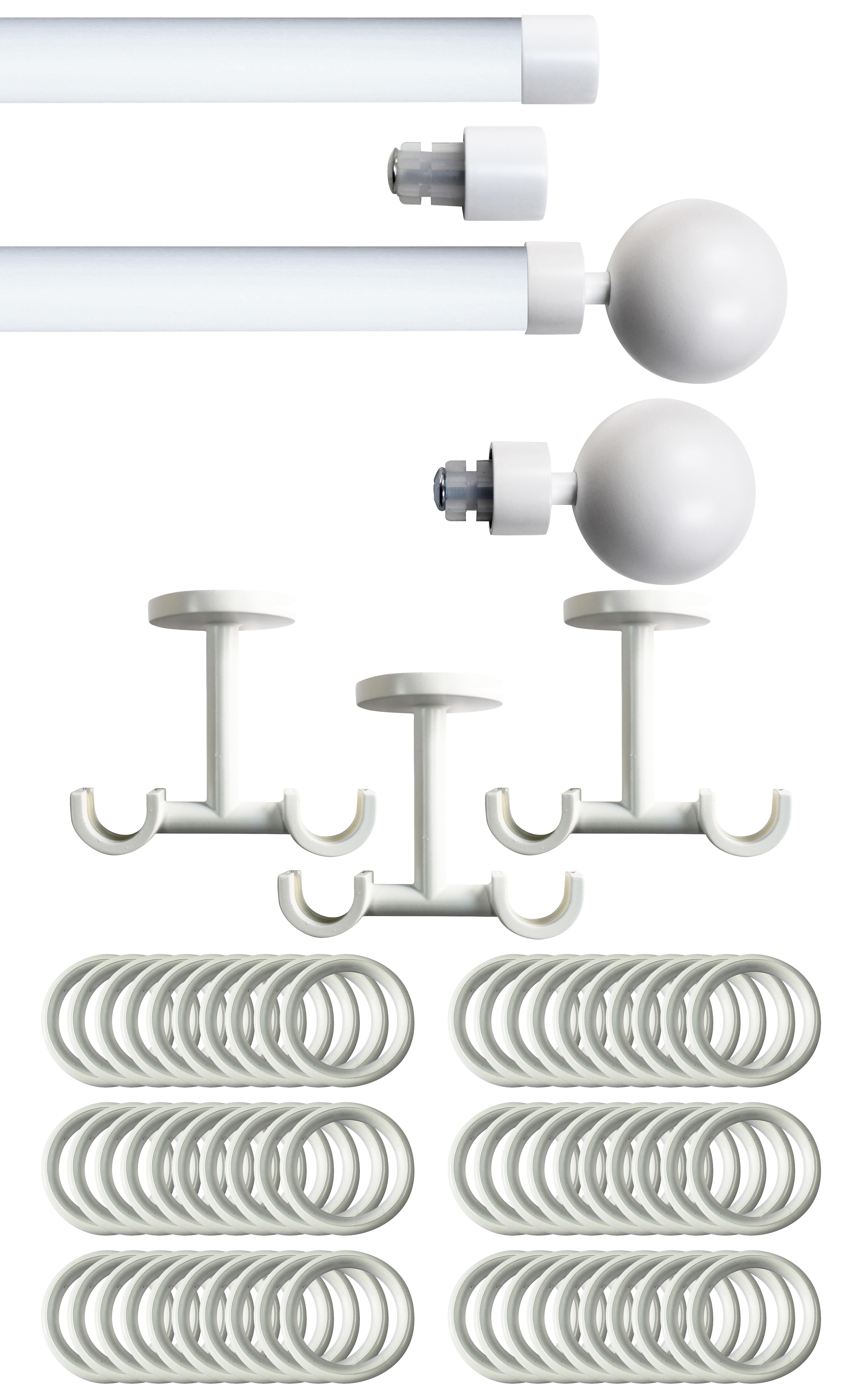 Set 2 barras de metal diámetro 20mm bla techo 2.5m inspire con anillas bo