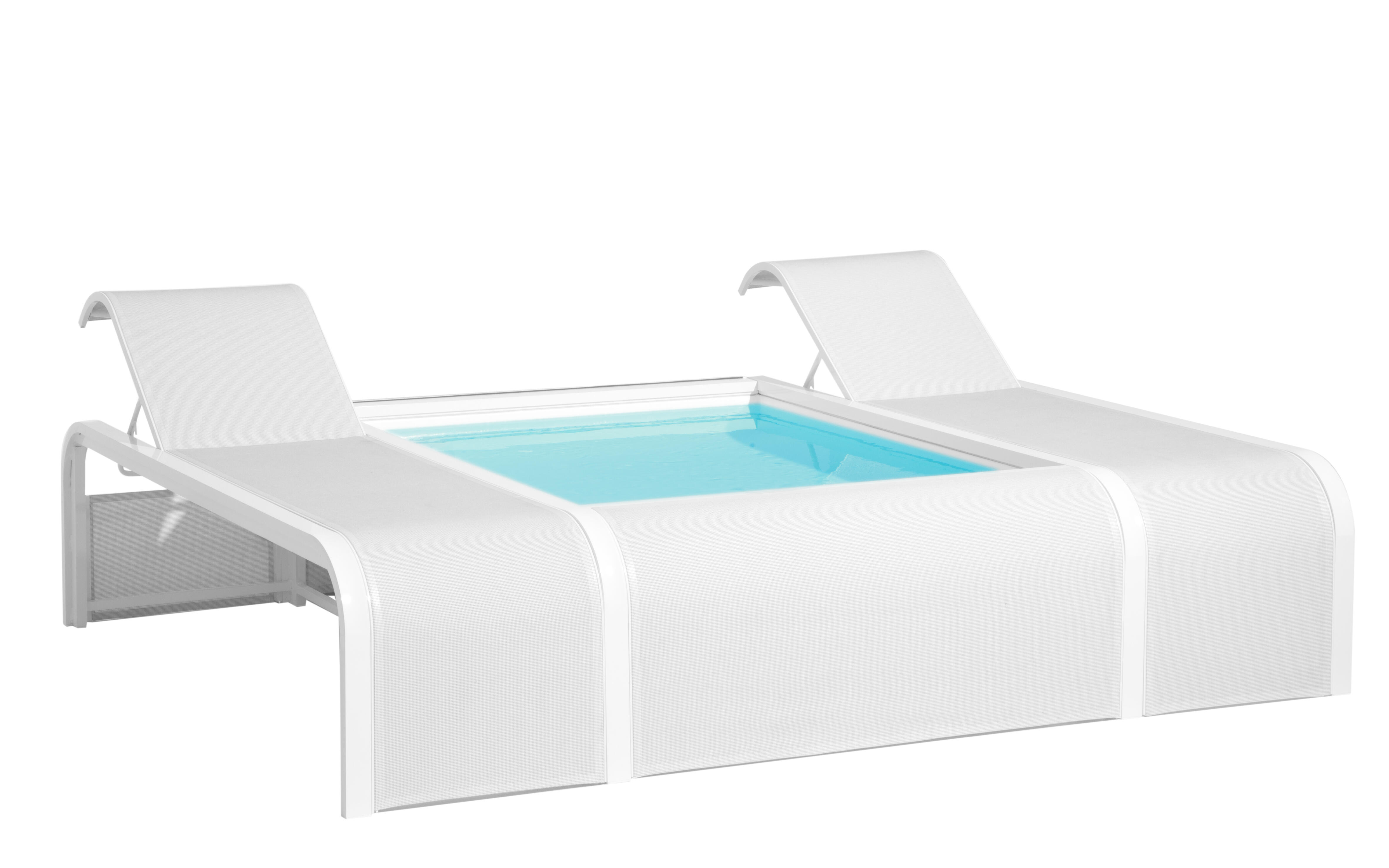 Piscina elevada de acero blanco rectangular 2.82x2.19x0.6 m con depuradora de cartucho GRE - 10