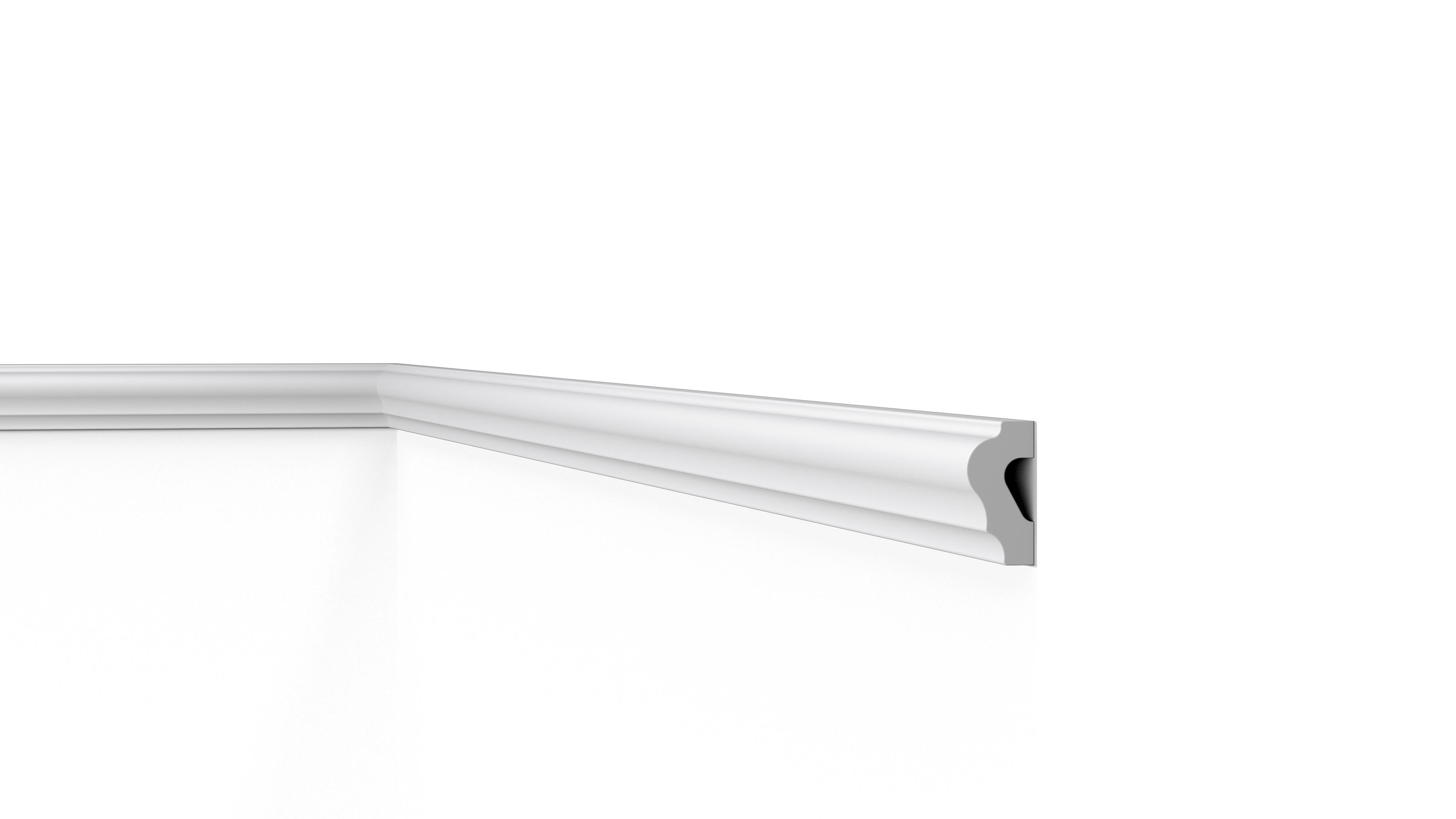 Moldura collarin de poliestireno crudo 40x20 mm x 2,0 m (ancho x grueso x largo) - 4