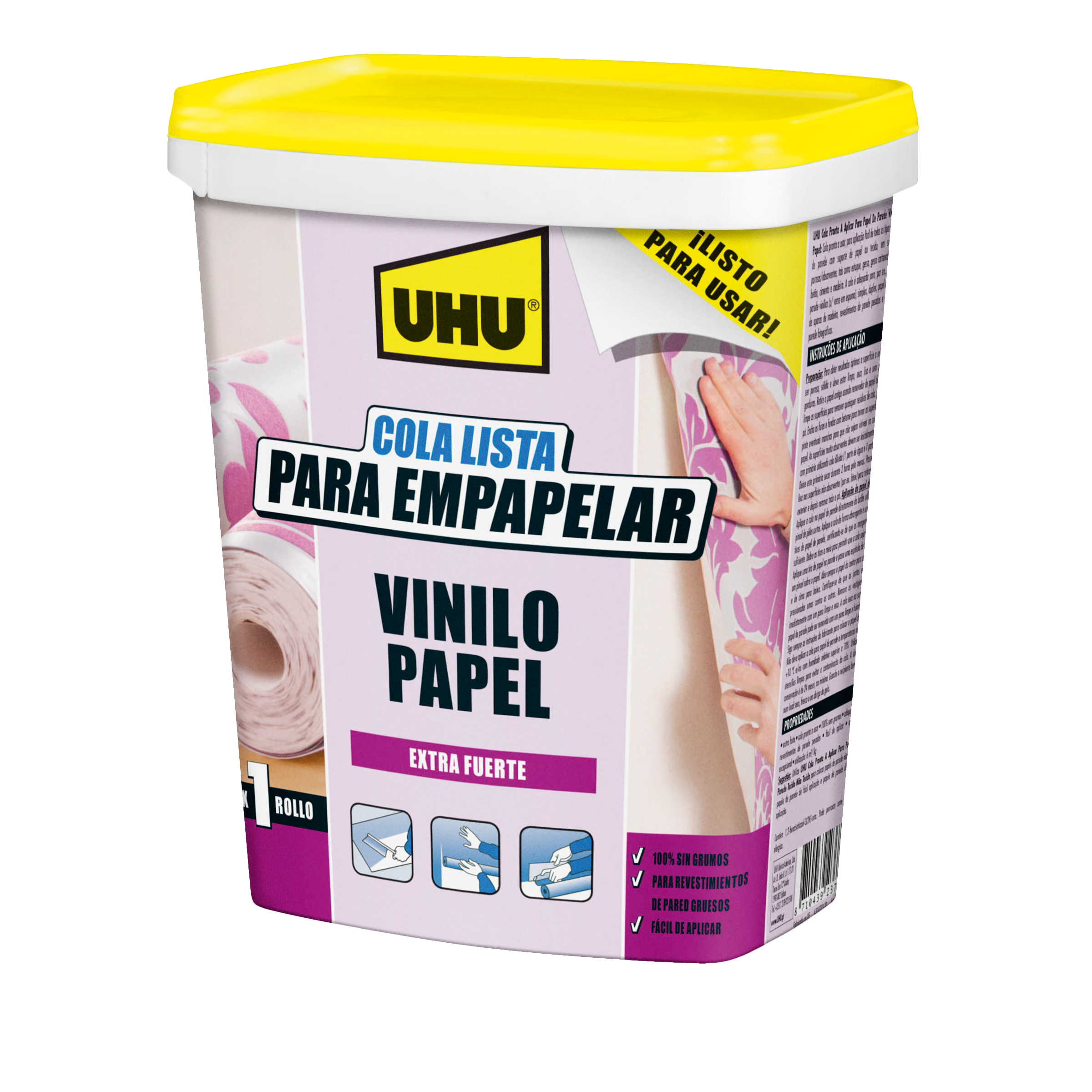 Cola lista para papel pintado vinilico UHU cubeta 1 L - 2
