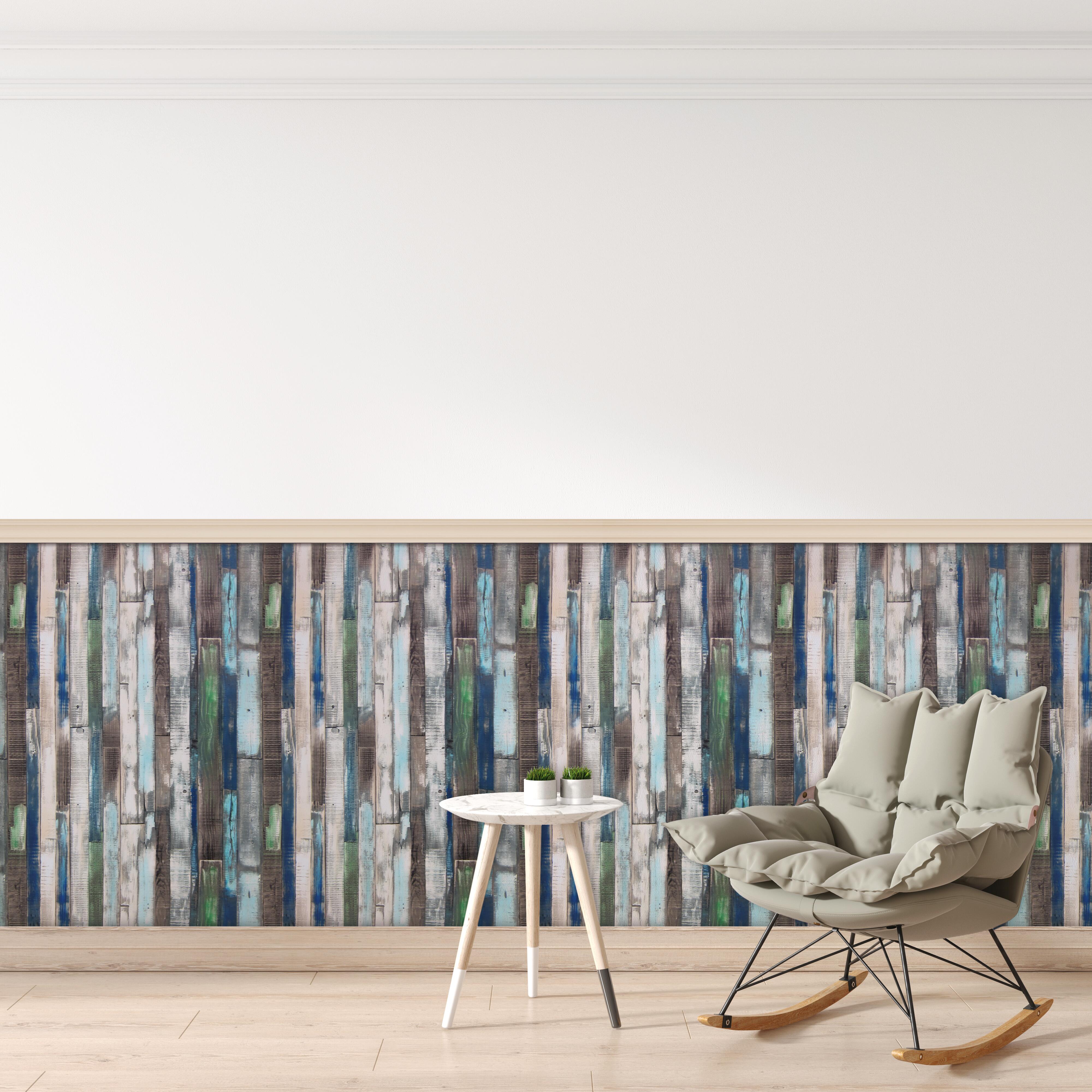 Revestimiento adhesivo mural  marrón  Tablones Aqua de 0.9 x 2m - 6