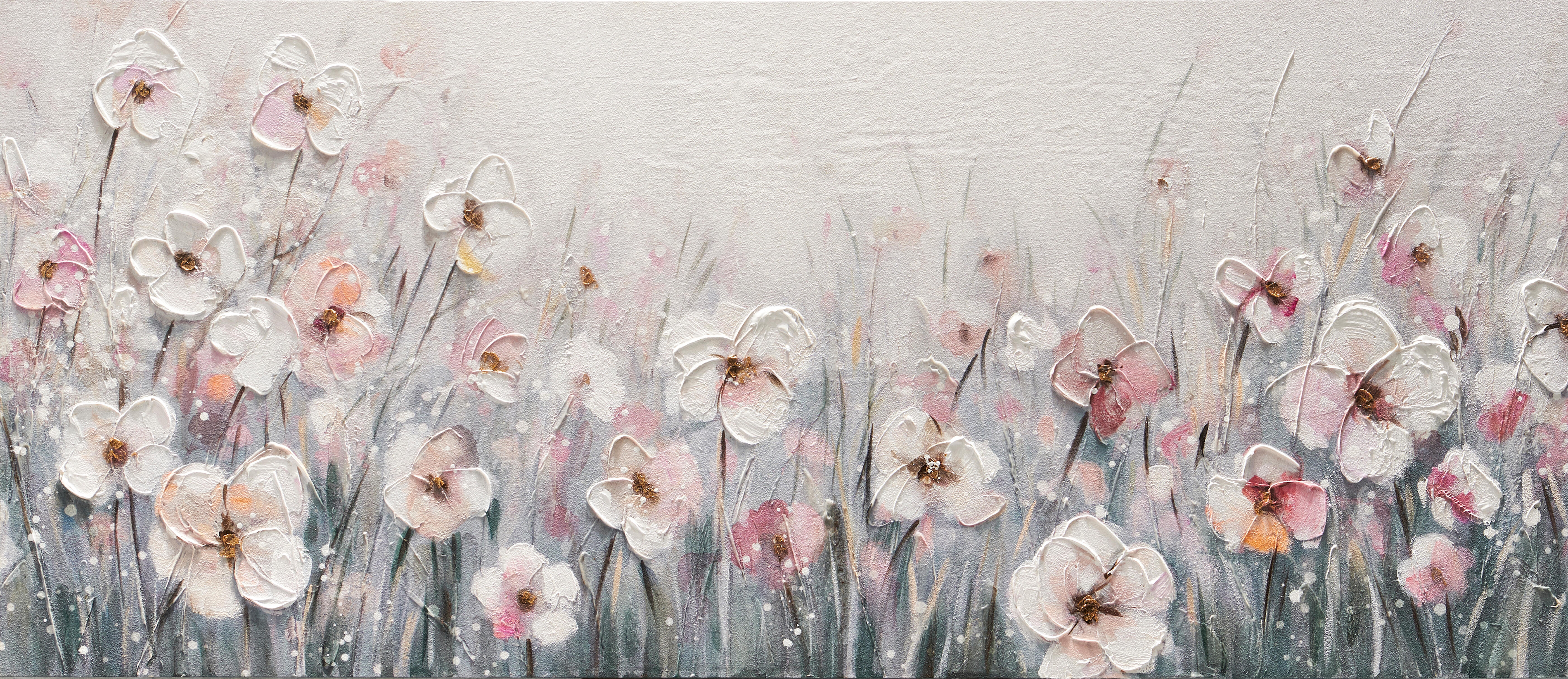 Tela pintada FLORES ROSA 65 x 150 cm - 9