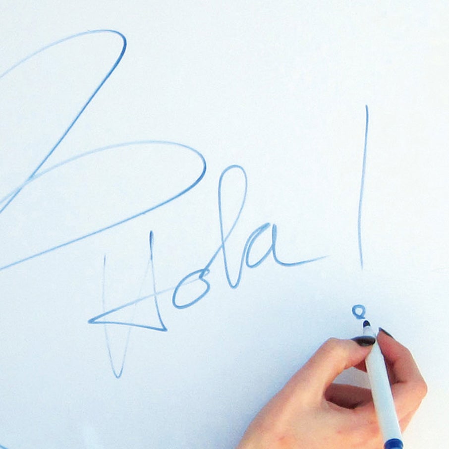 Revestimiento adhesivo mural liso blanco pizarra de0.45 x 1.5m