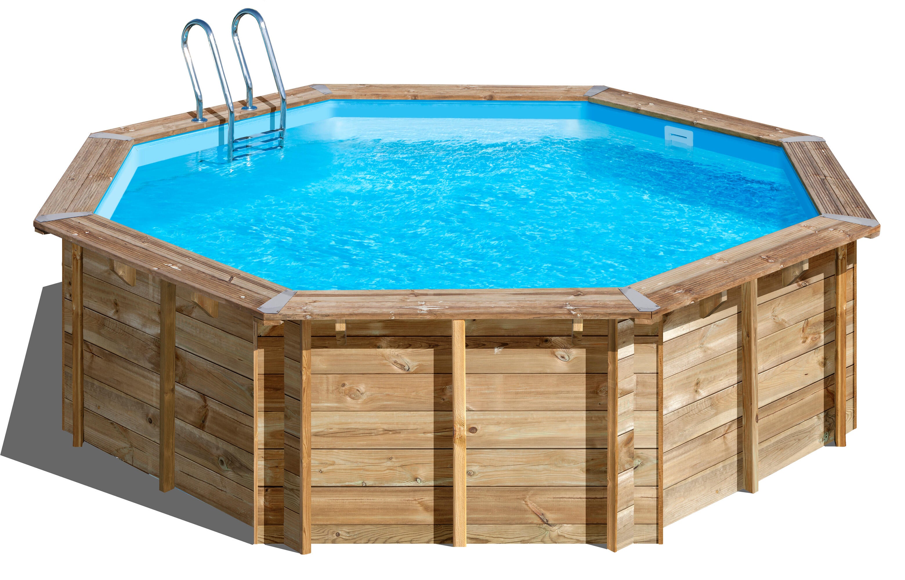 Piscina desmontable de madera redonda gre ø 5 x 1.27 m