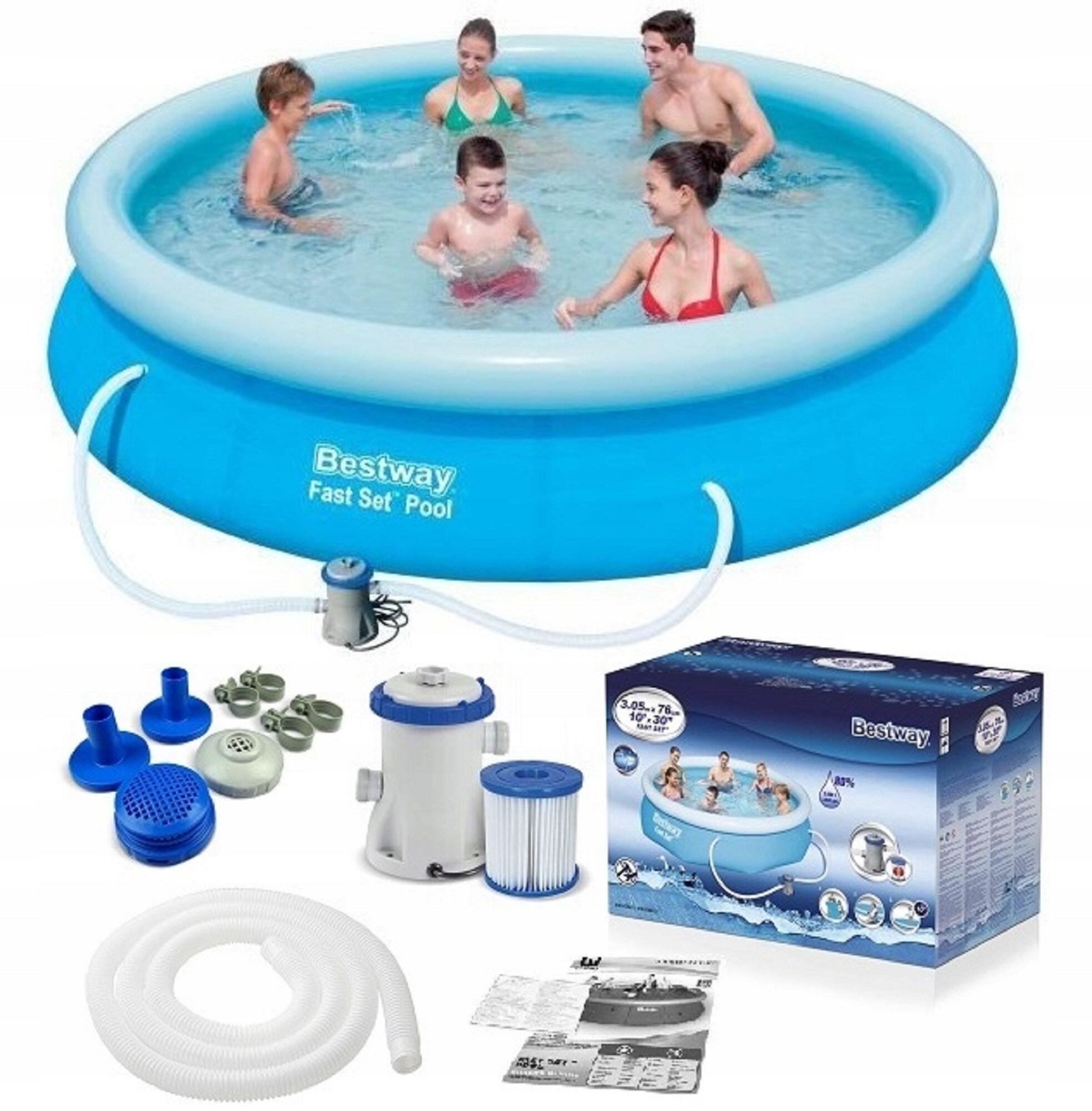 Piscina hinchable de PVC redonda de ø3,05x0.76 m con depuradora de cartucho BESTWAY - 11