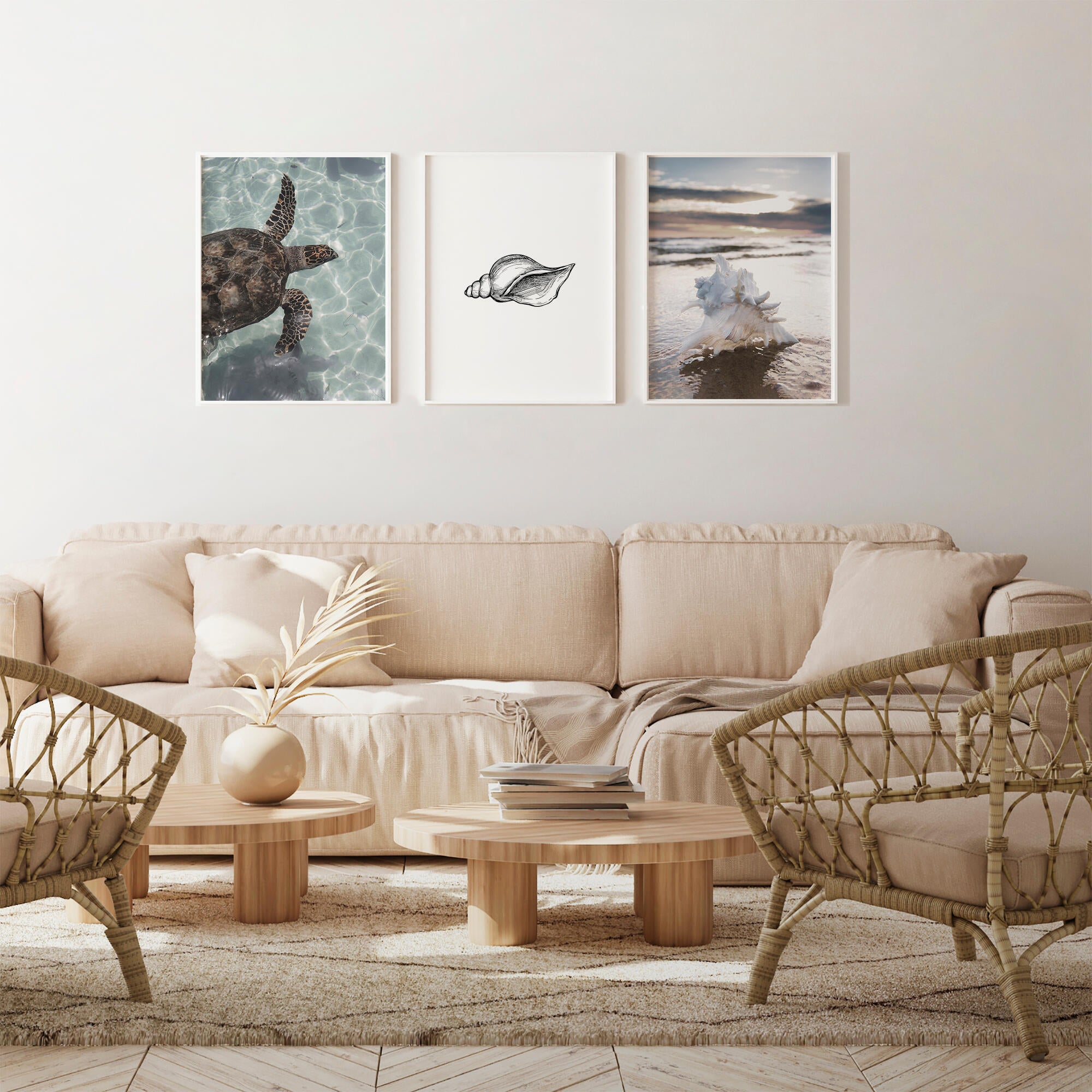 Set 3 láminas sea 40 x 30 cm