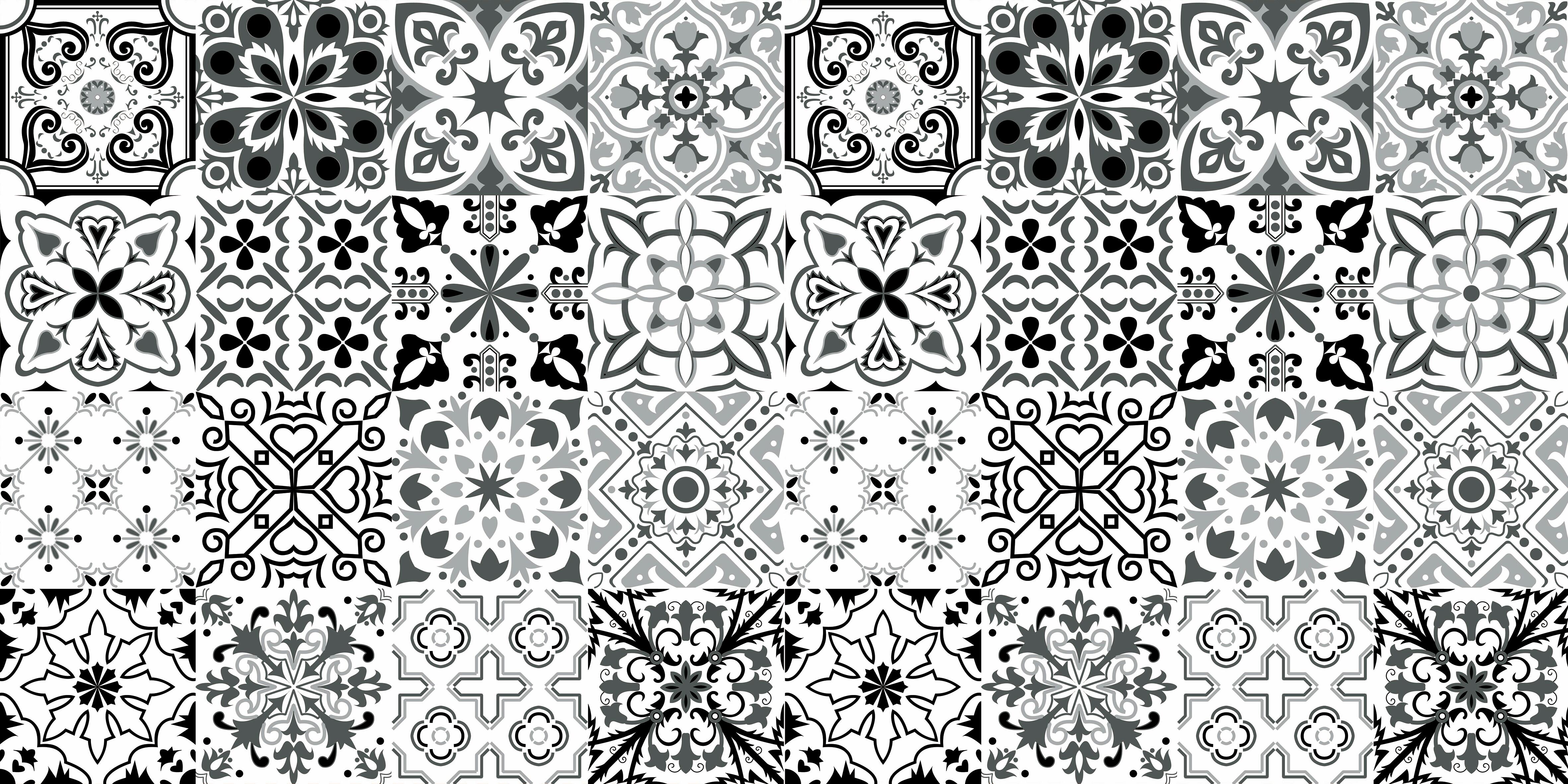 Revestimiento adhesivo mural azulejos de imitación cemento gris luso de0.9 x 2m