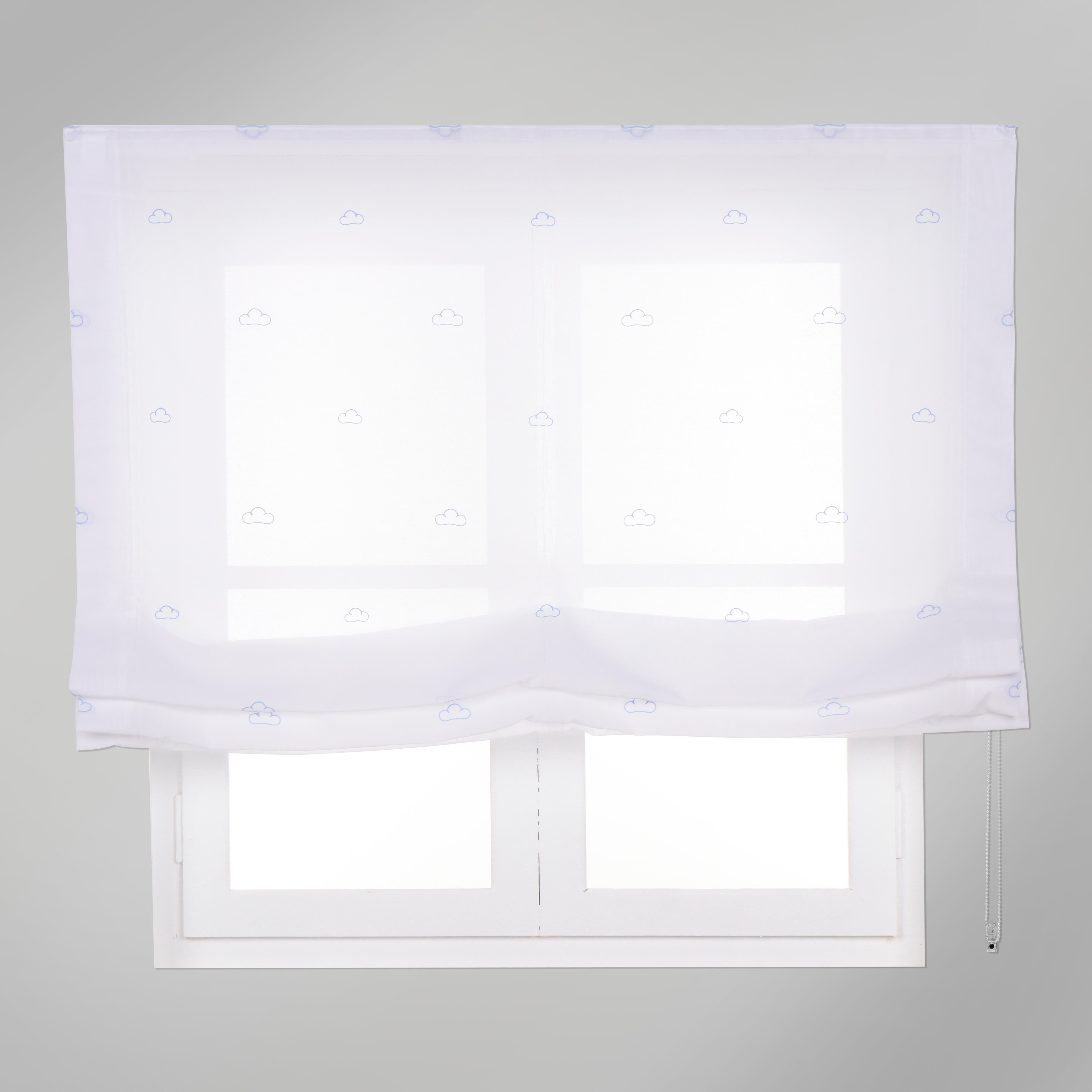 Estor plegable paqueto semi-trasparente con cadena nubes poliéster nube azul de 180x250 cm