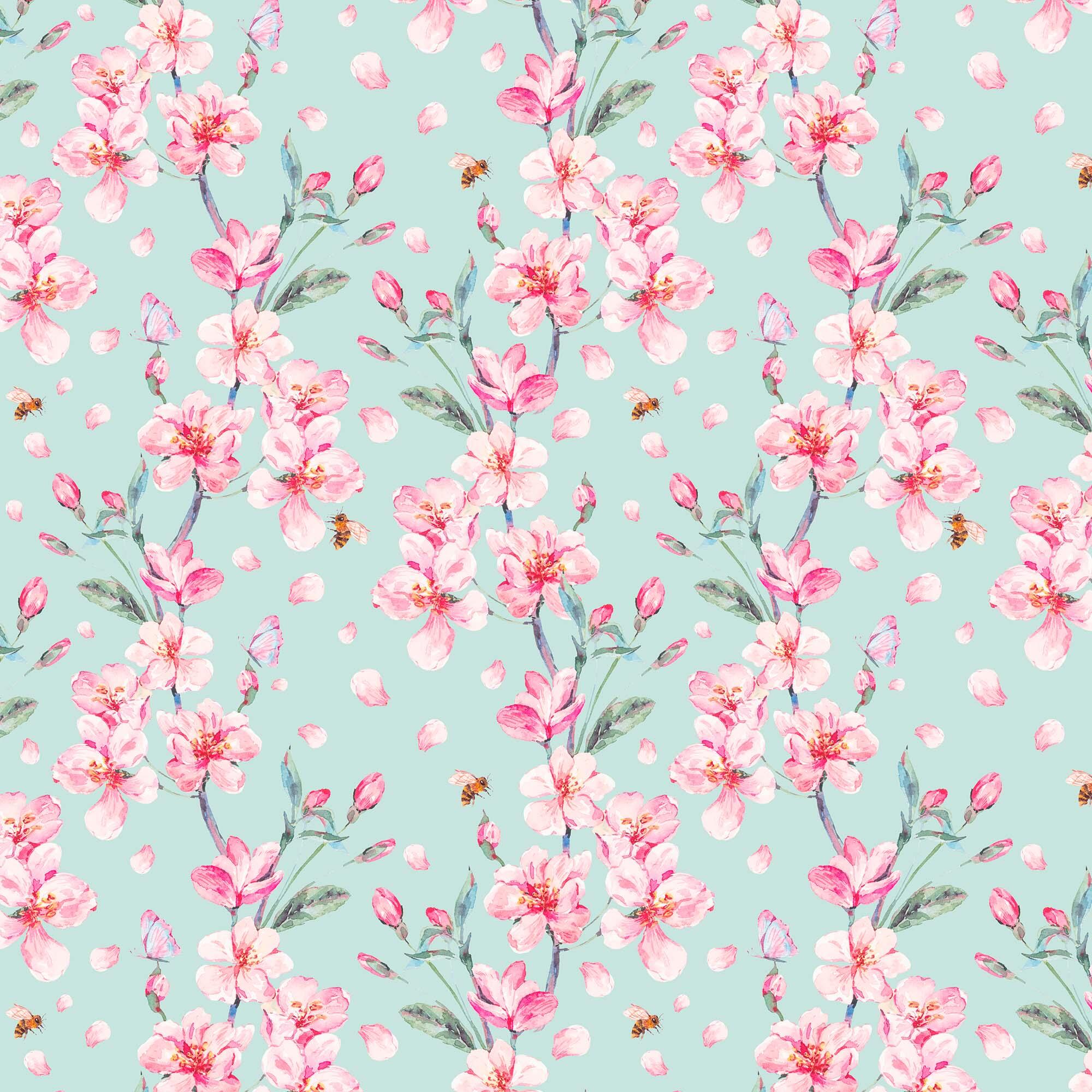 Revestimiento adhesivo mural rosa sakura de 1 x 2m