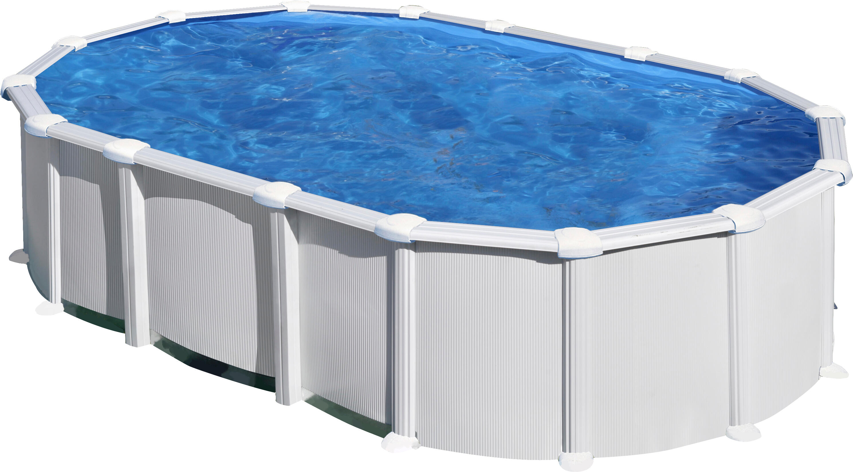 Piscina Desmontable De Acero Blanco Ovalada Gre 6,1 X 3,75 X 1,32 M