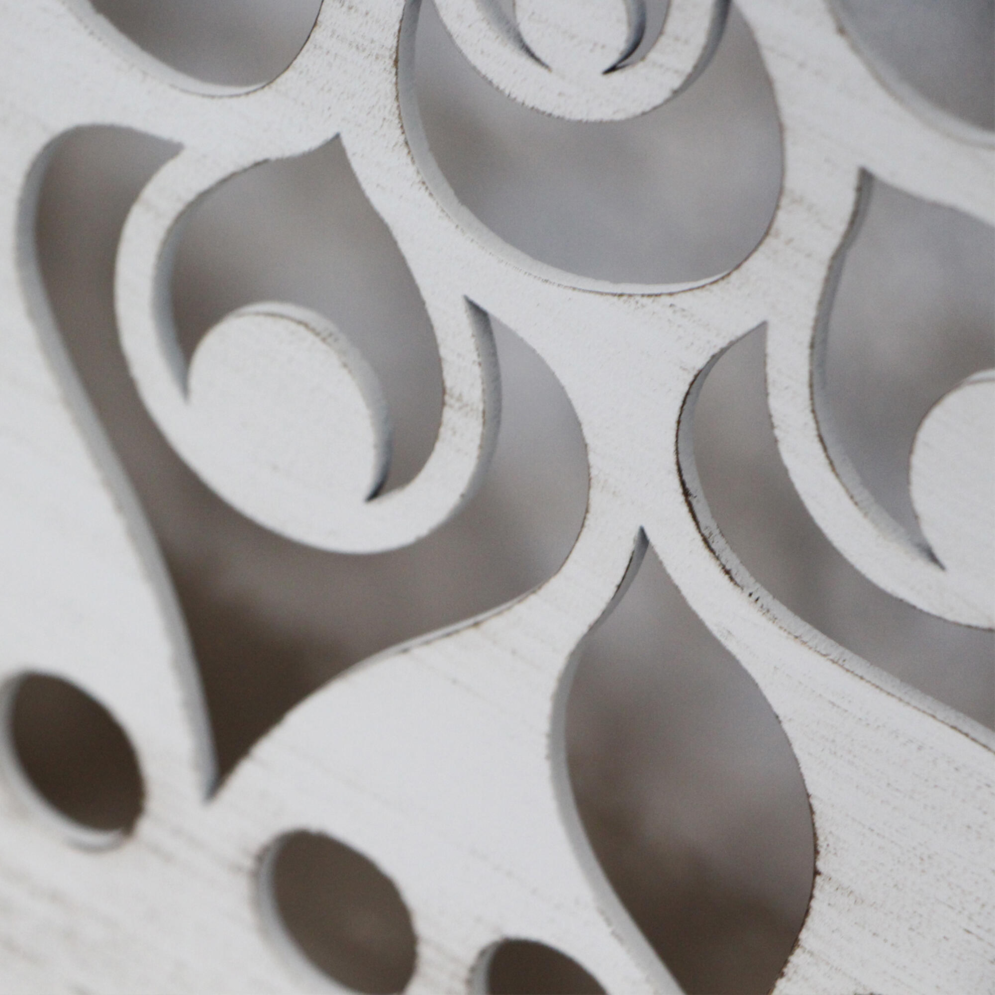 Objeto decorativo sin marco Geométrico rectangular de 150 x 80 cm. MDF Mosaico blanco envejecido - 4