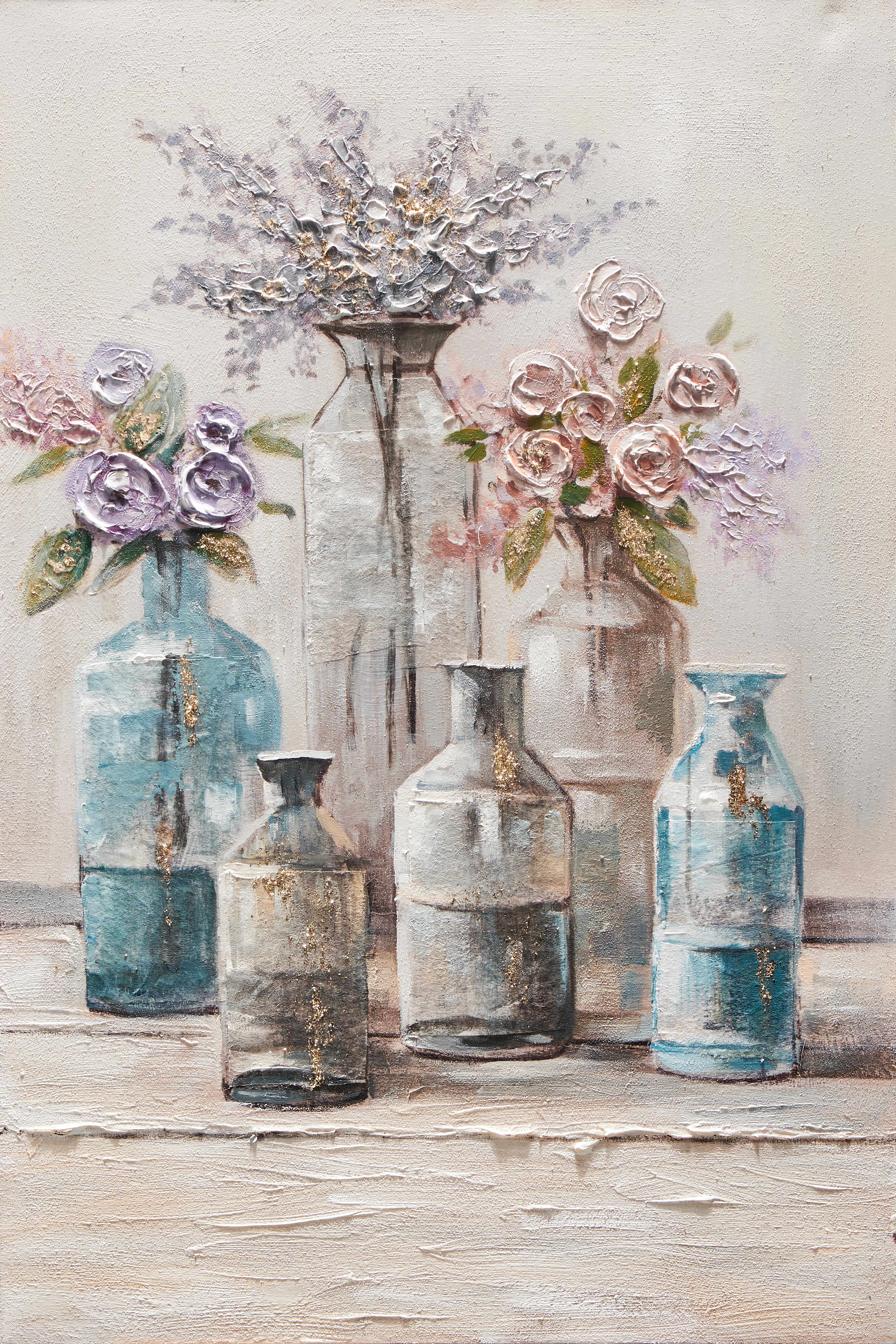 Tela pintada 60 x 90 cm JARRAS FLORES - 9