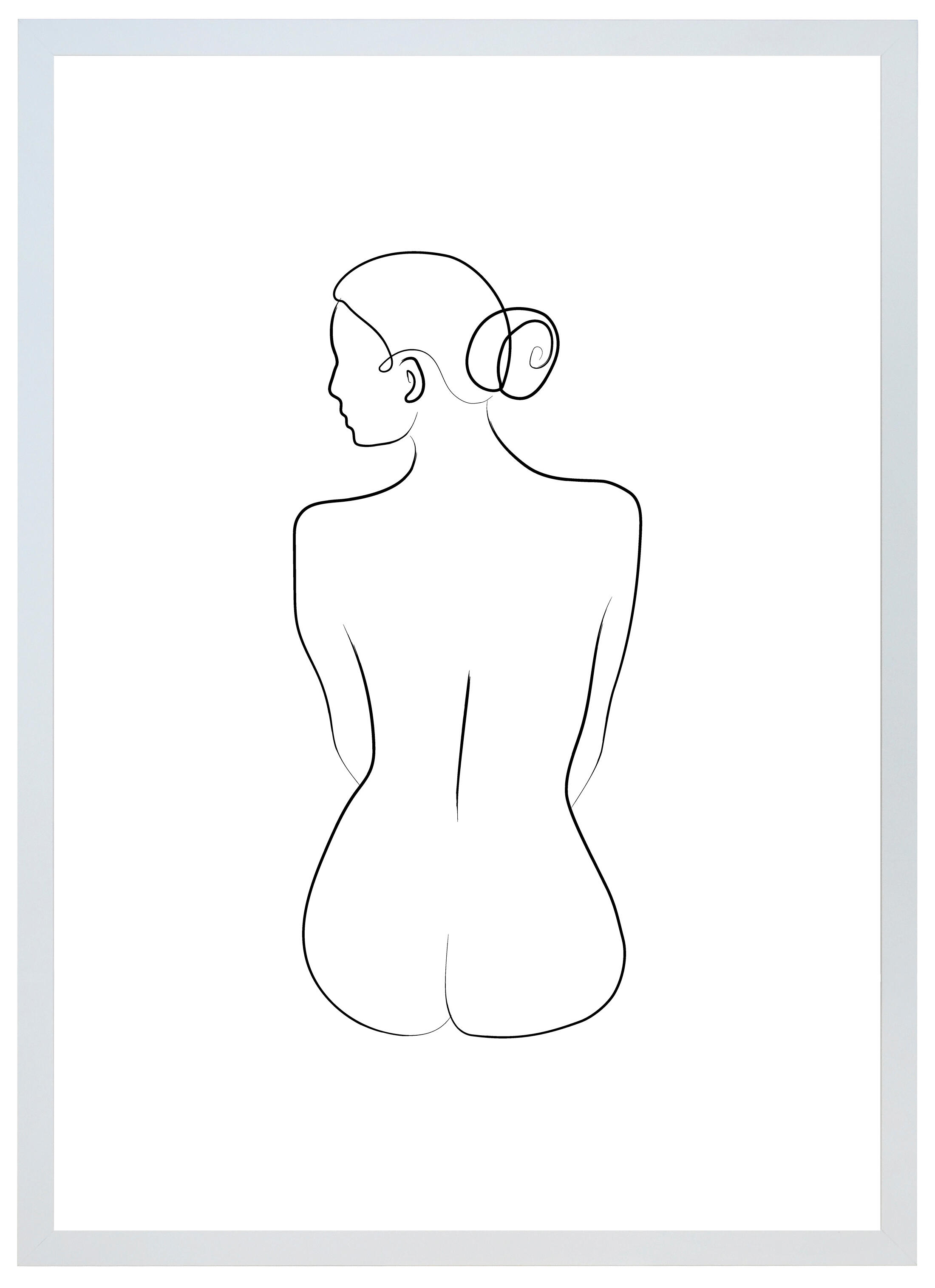 Gad Gonzalez Arte Y Decoración  Cuadro Pintura Impresa Enmarcada Abstracto Rectangular De 70 X 50 Cm. Mdf Back Ii Y Marco Color Blanco/Negro , Leroy Merlin