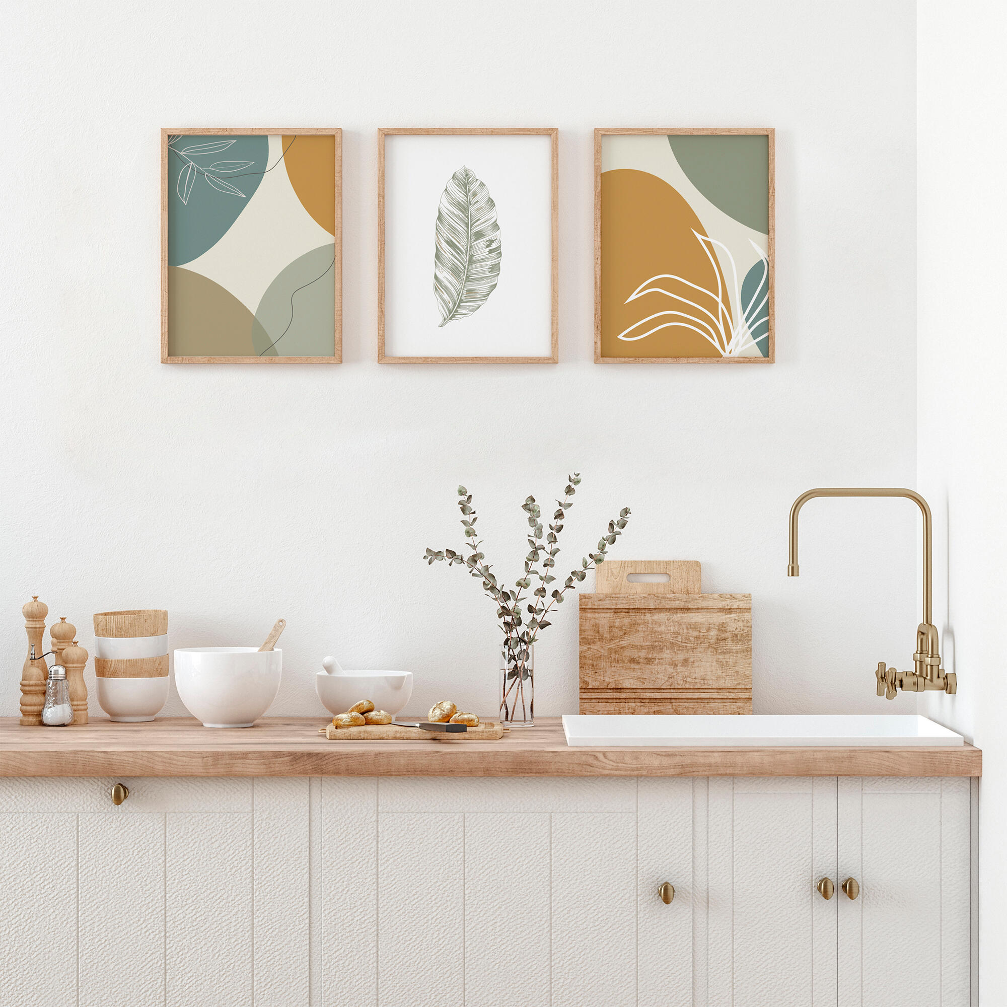 Set 3 láminas palms 40 x 30 cm